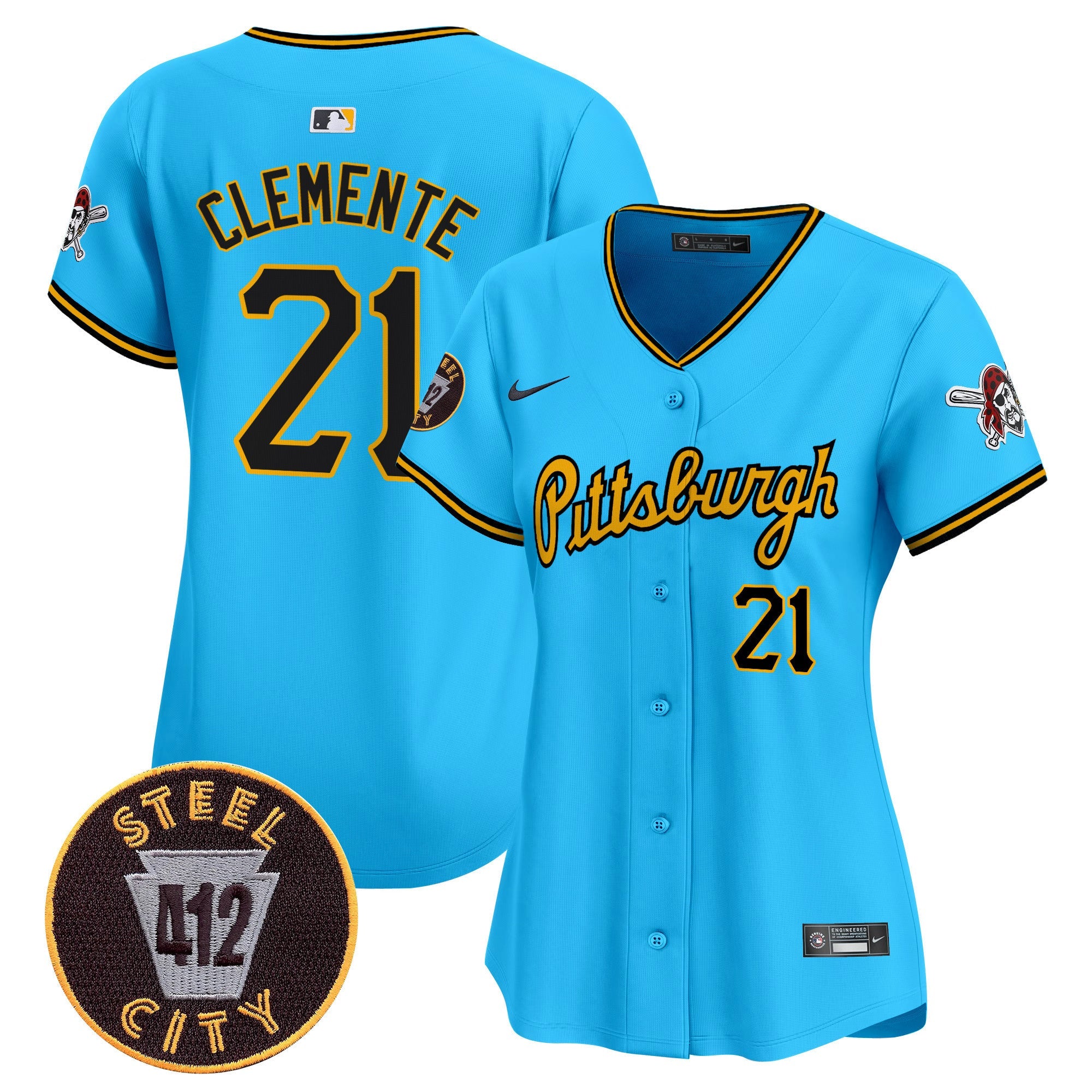Women’s Pittsburgh 412 Patch Vapor Premier Limited Jersey V4