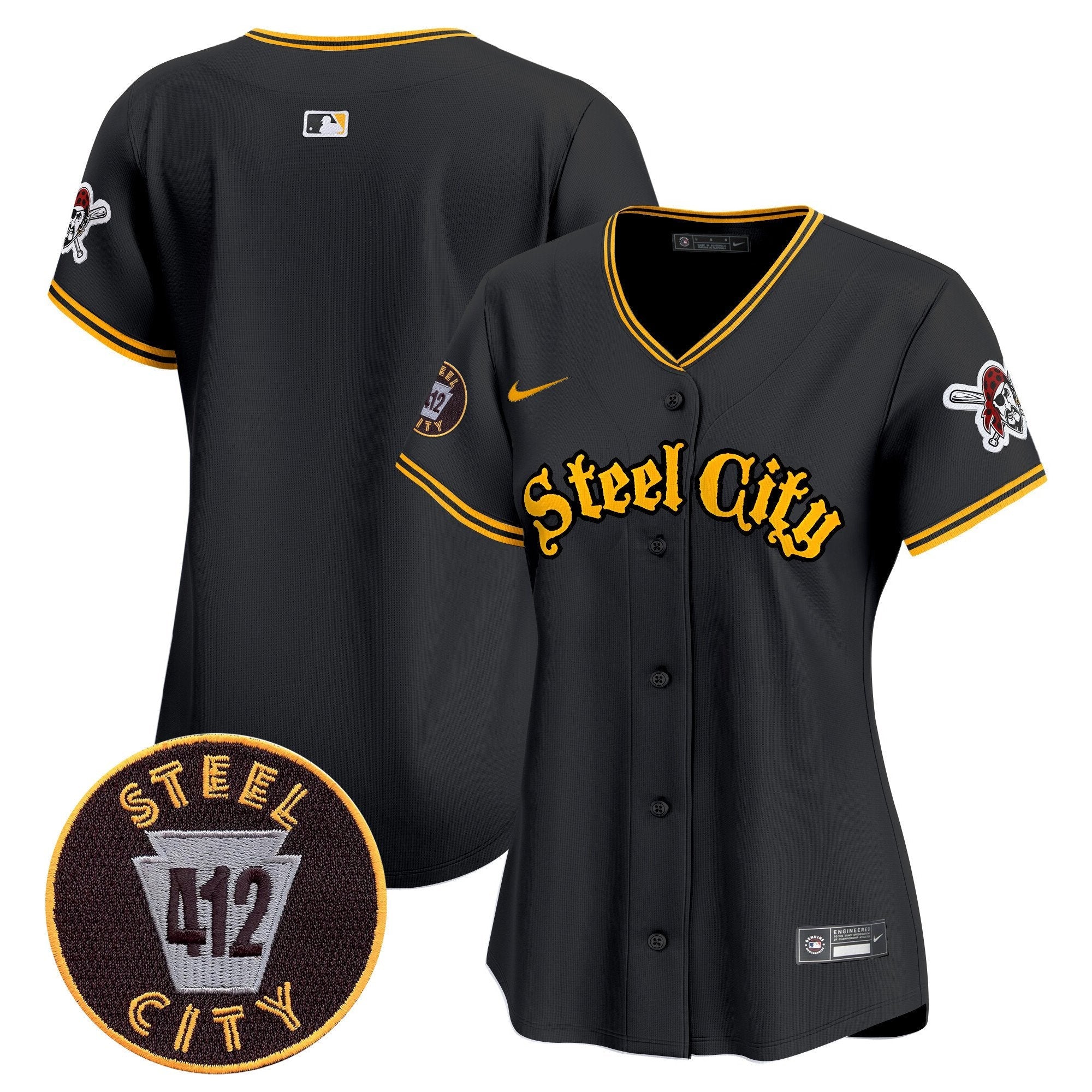 Women’s Pittsburgh 412 Patch Vapor Premier Limited Jersey V5