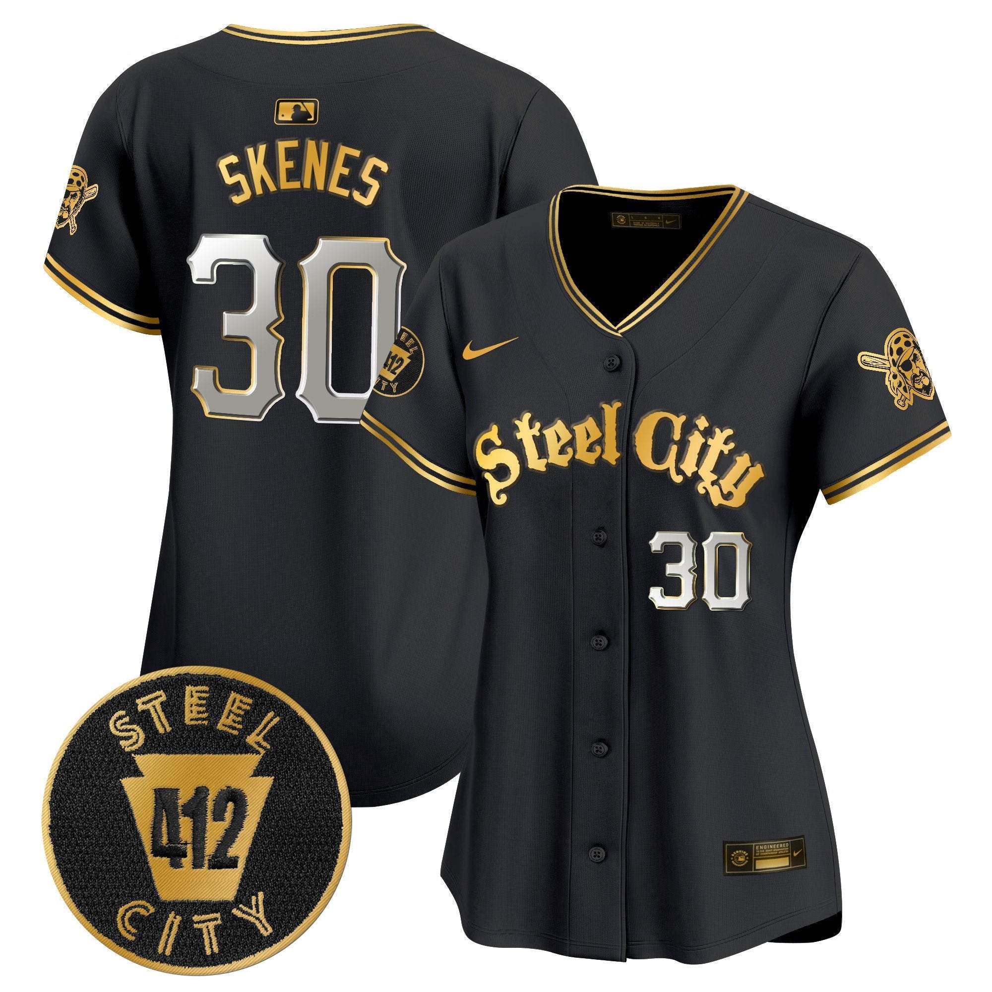 Women’s Pittsburgh 412 Patch Vapor Premier Limited Jersey V5