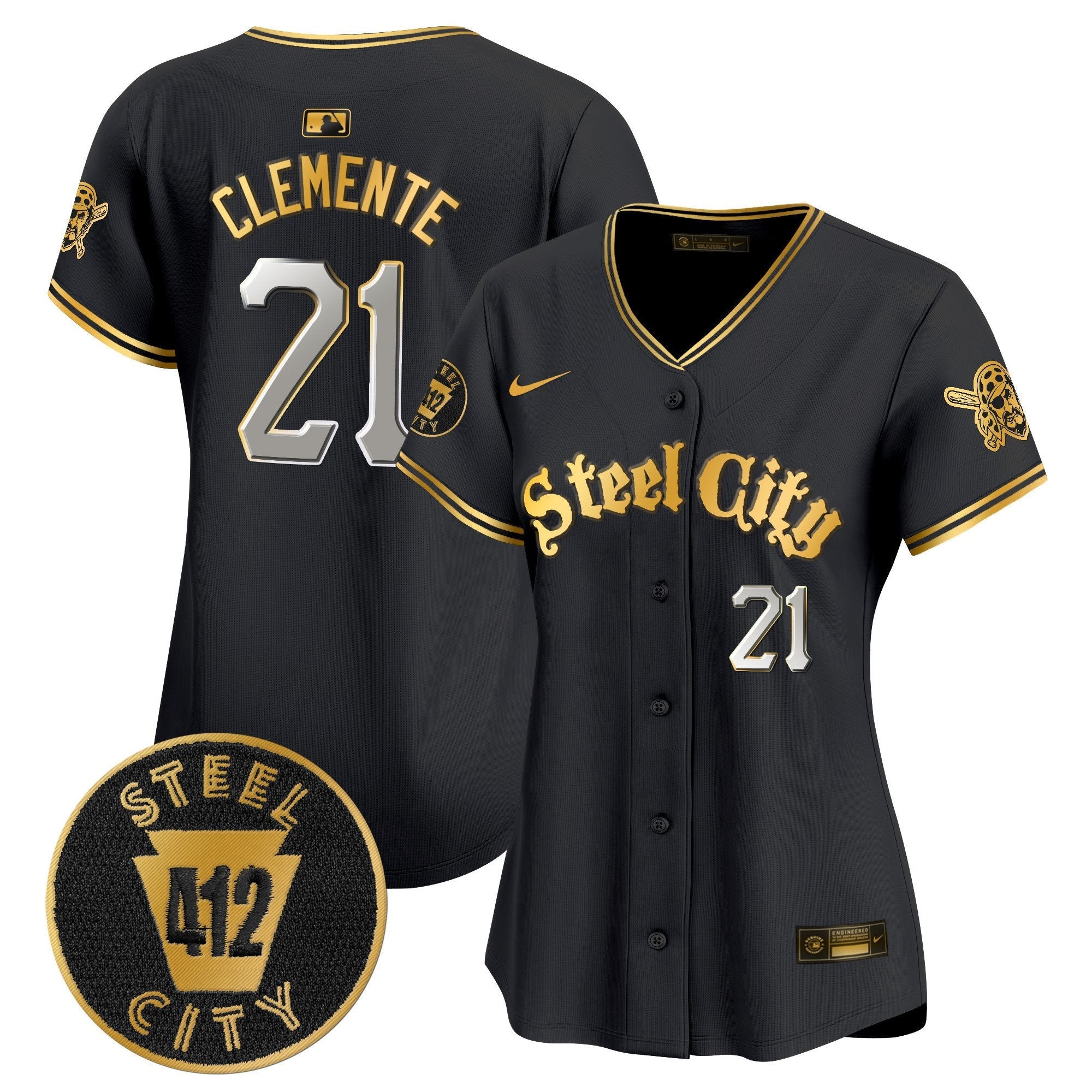 Women’s Pittsburgh 412 Patch Vapor Premier Limited Jersey V5