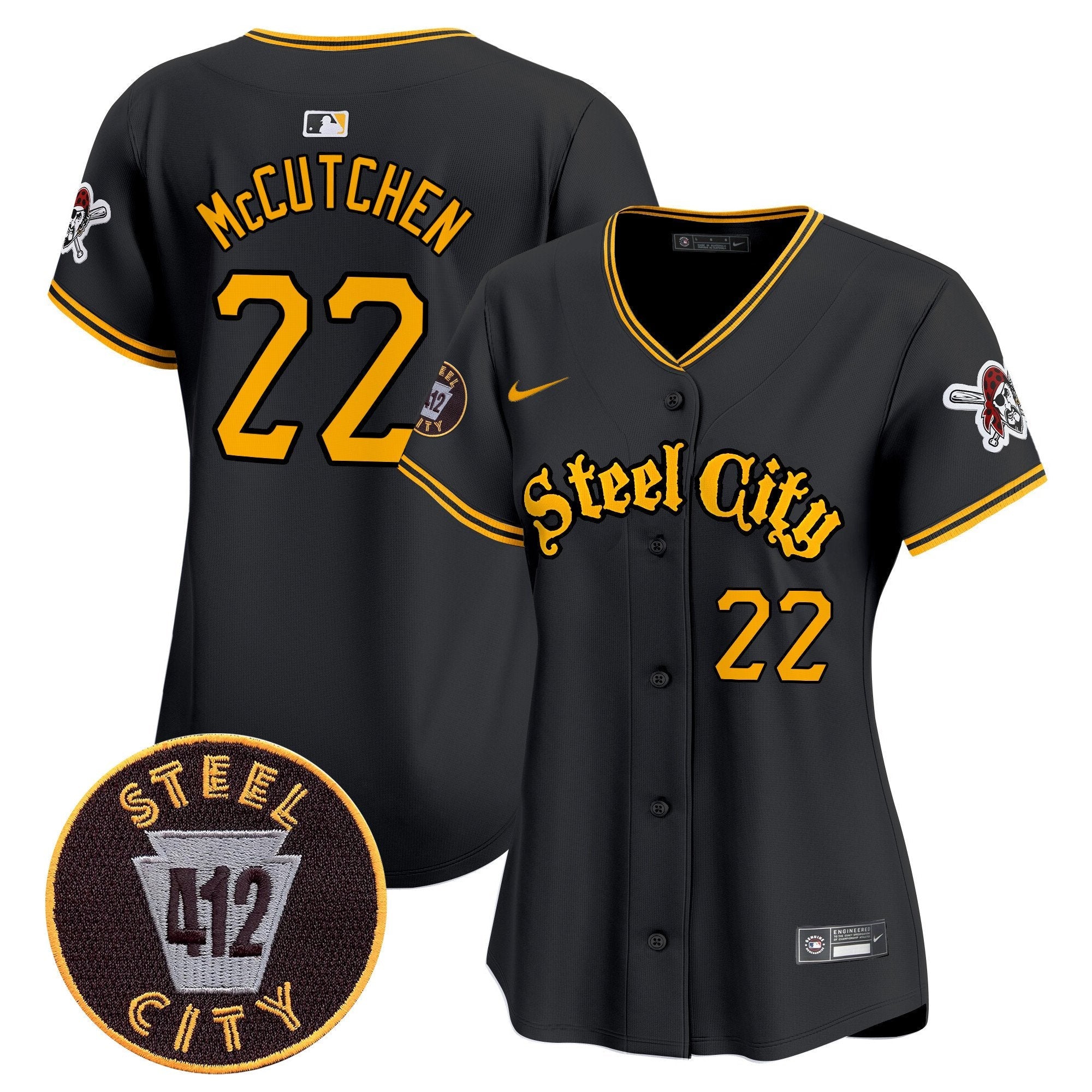 Women’s Pittsburgh 412 Patch Vapor Premier Limited Jersey V5
