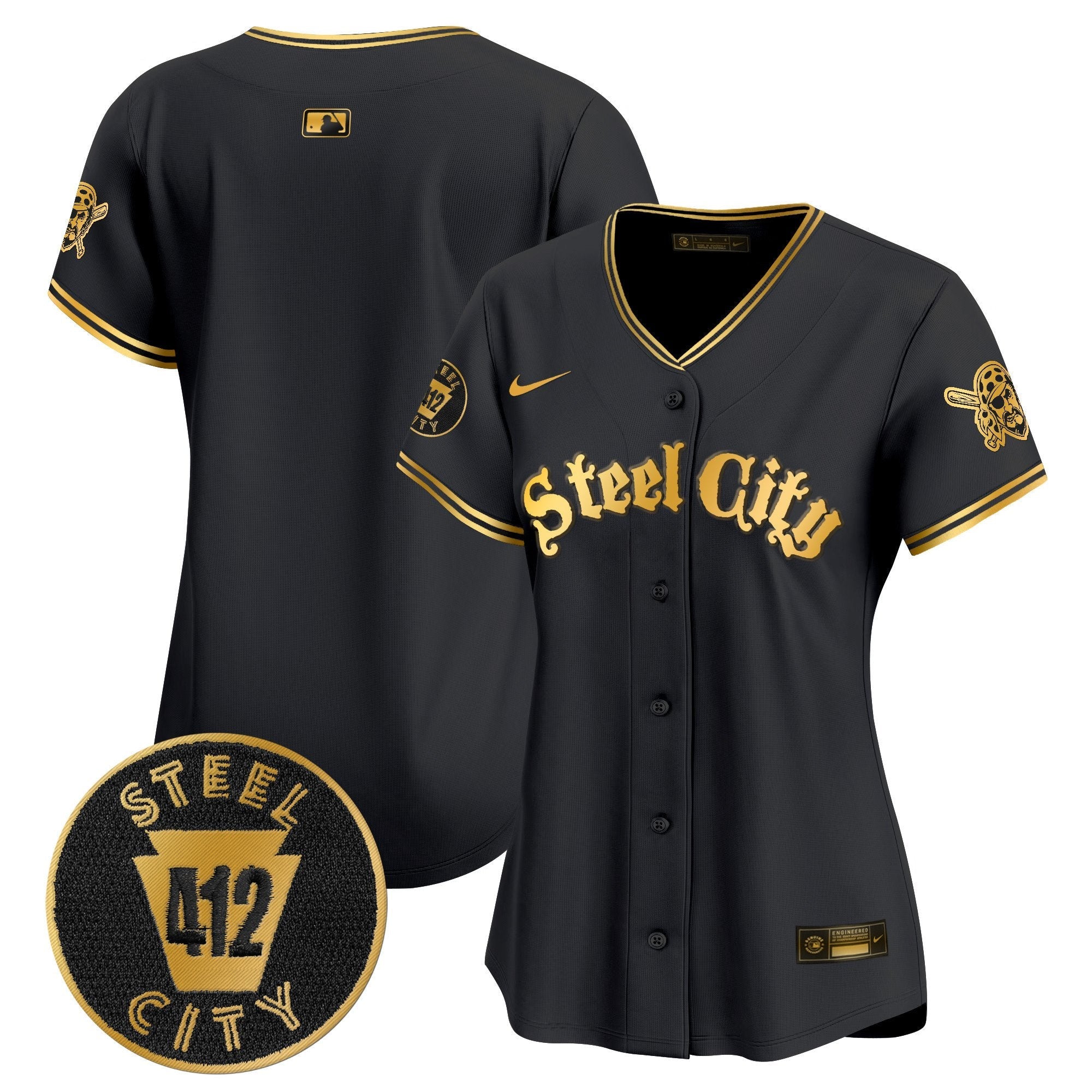 Women’s Pittsburgh 412 Patch Vapor Premier Limited Jersey V5