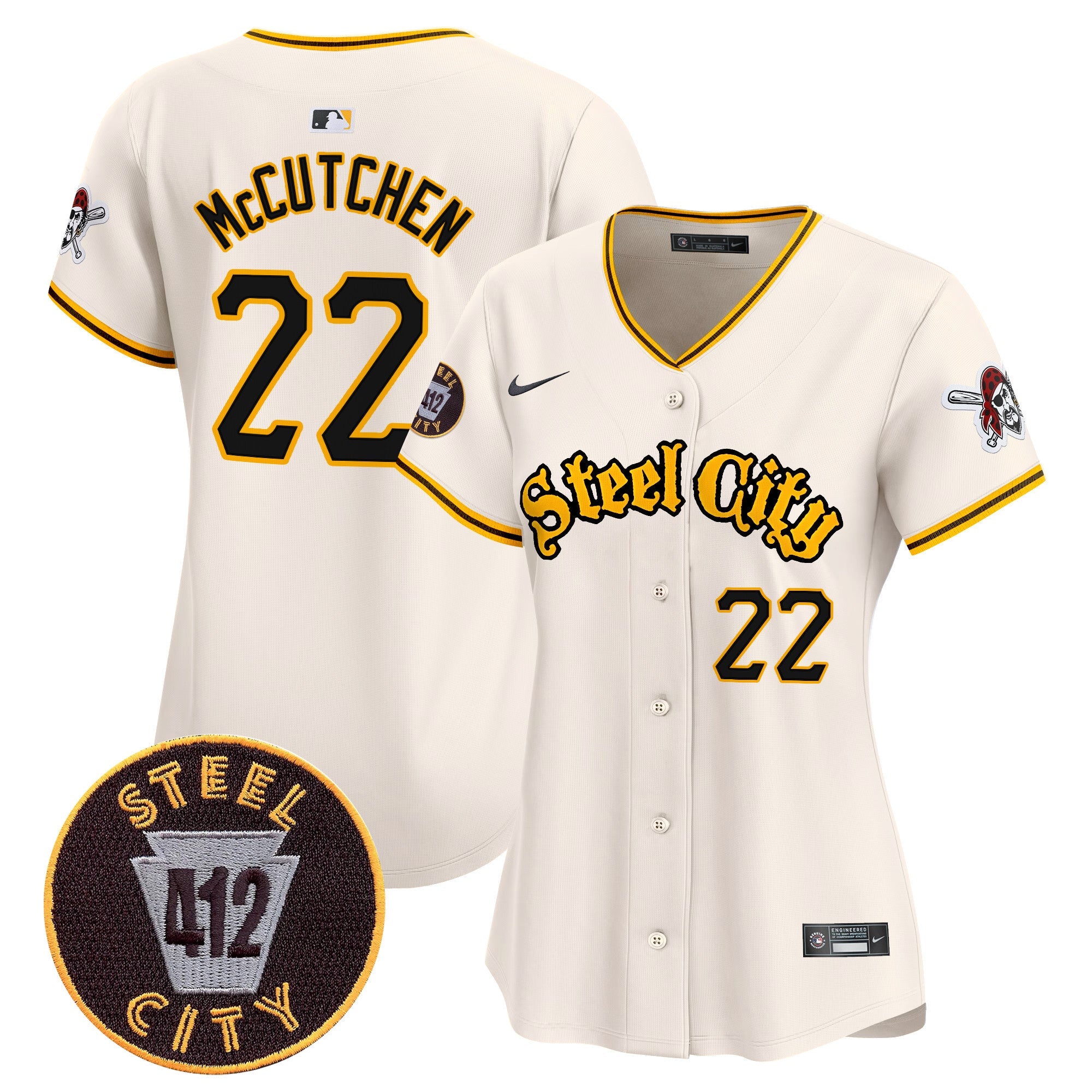 Women’s Pittsburgh 412 Patch Vapor Premier Limited Jersey V5