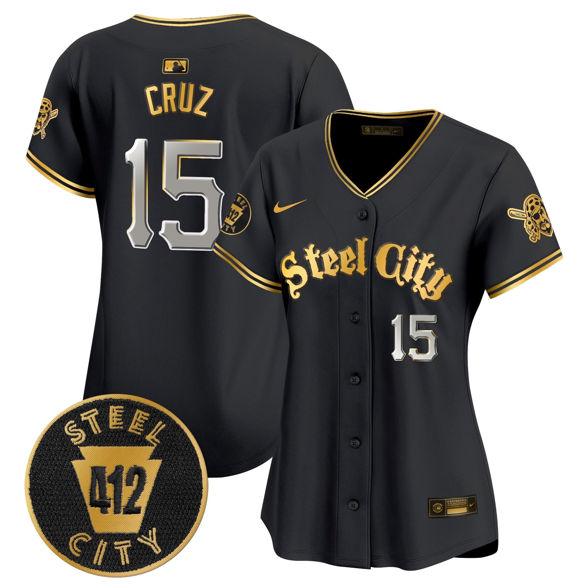 Women’s Pittsburgh 412 Patch Vapor Premier Limited Jersey V5