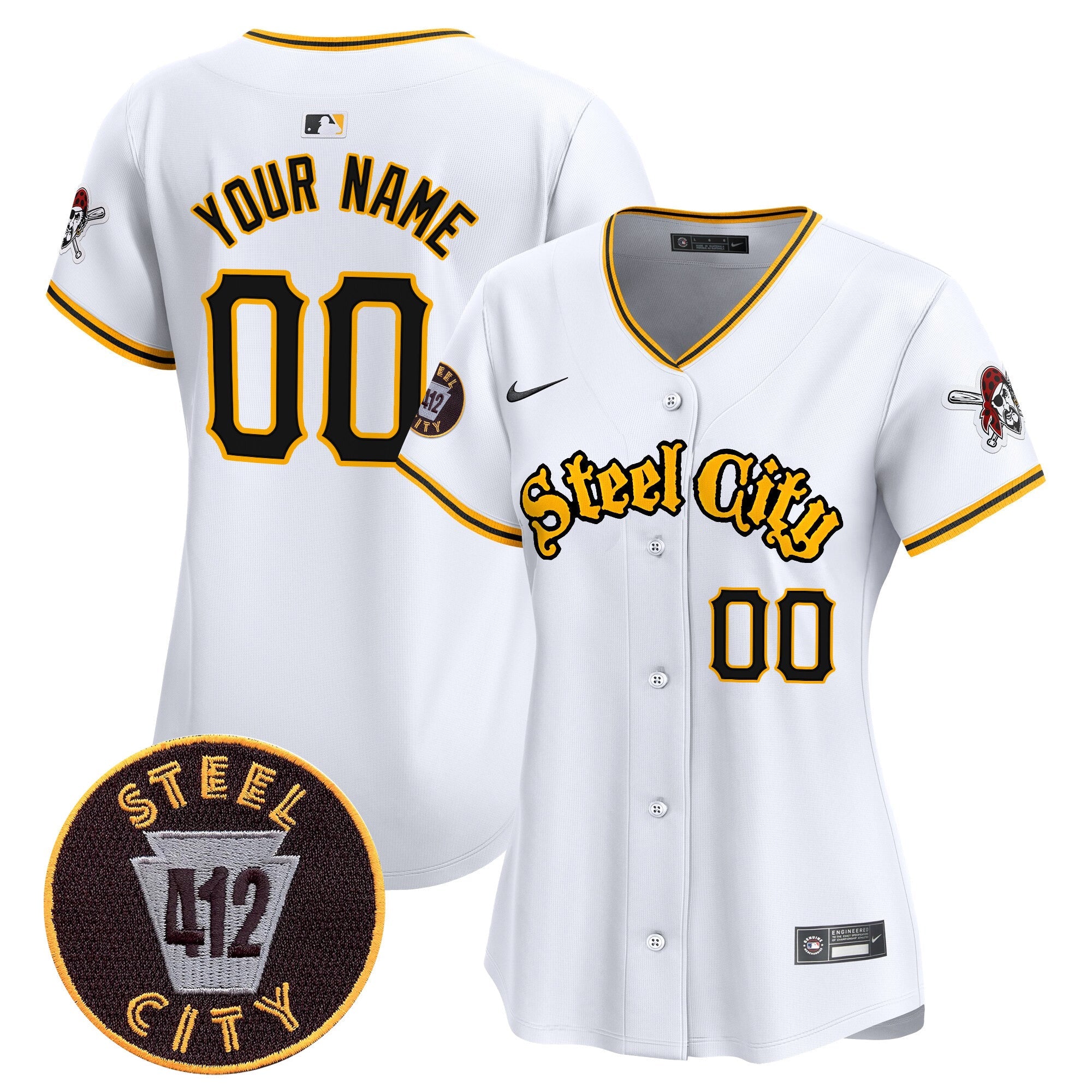Pittsburgh 412 Patch Vapor Premier Limited Custom Jersey V5