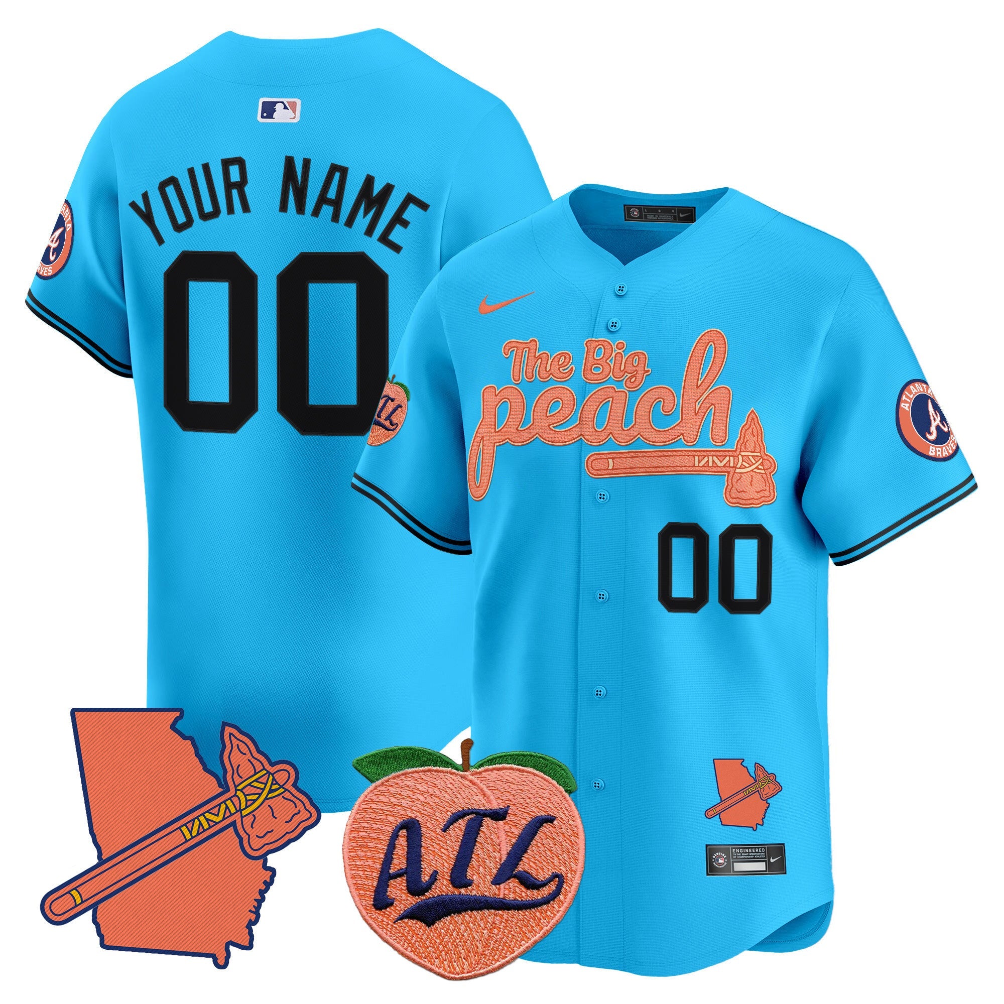 Atlanta The Big Peach Vapor Premier Limited Custom Jersey V2