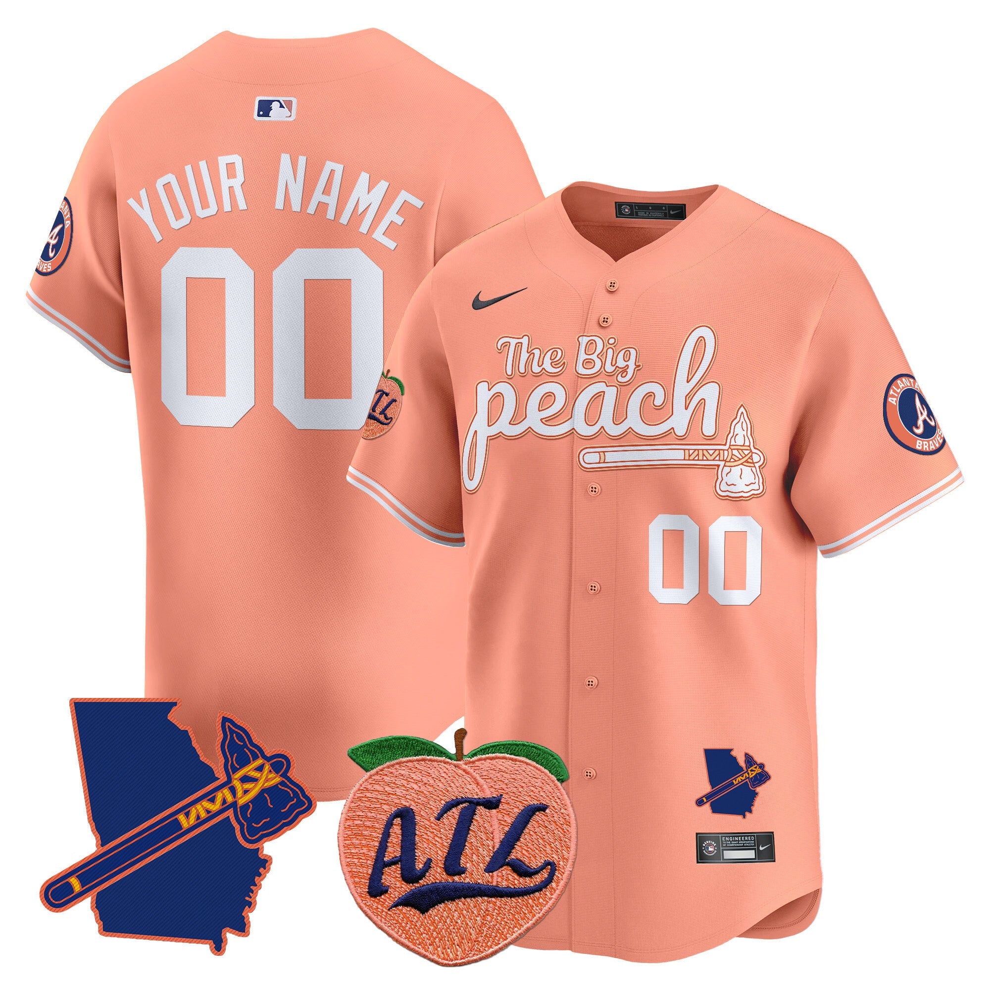 Atlanta The Big Peach Vapor Premier Limited Custom Jersey V2