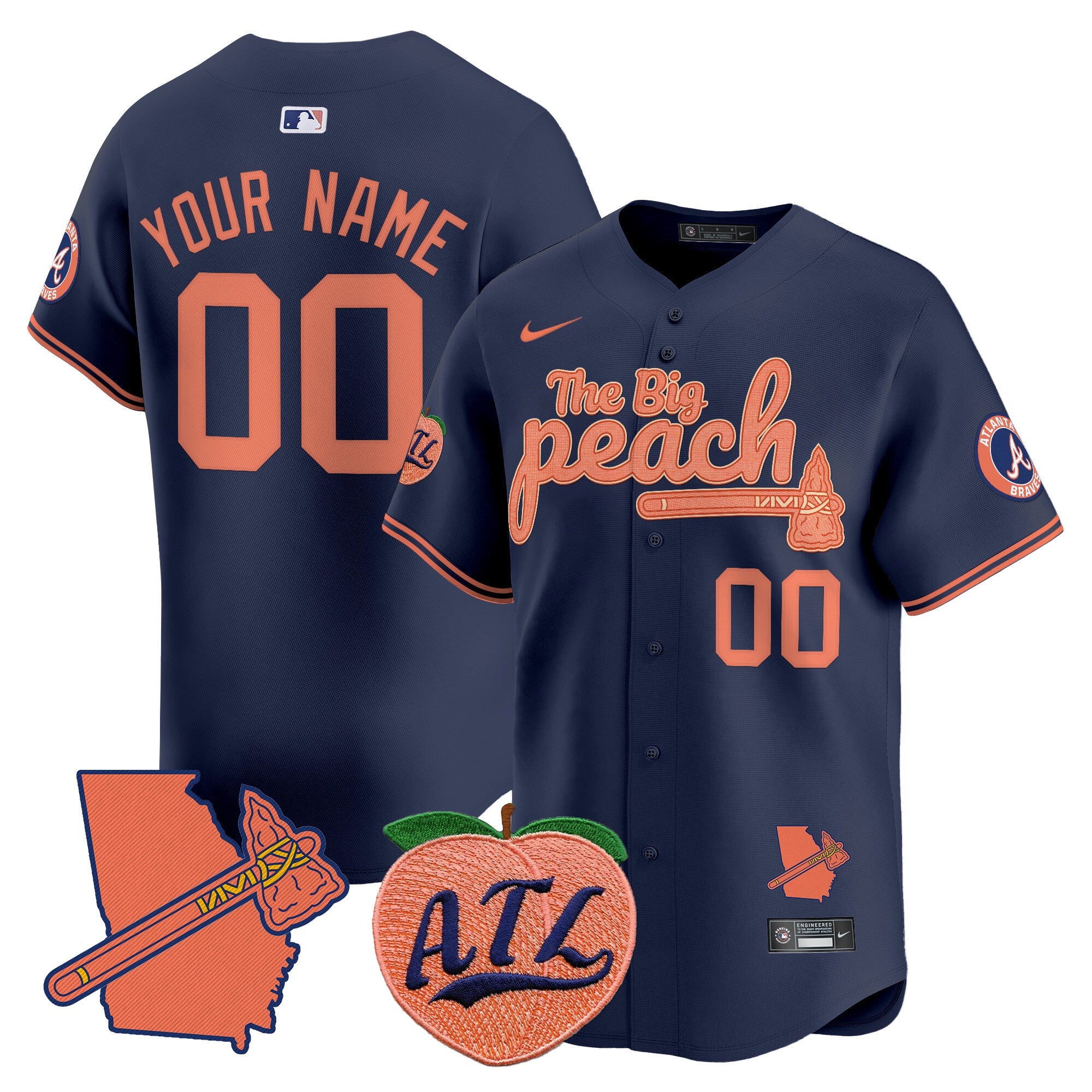 Atlanta The Big Peach Vapor Premier Limited Custom Jersey V2