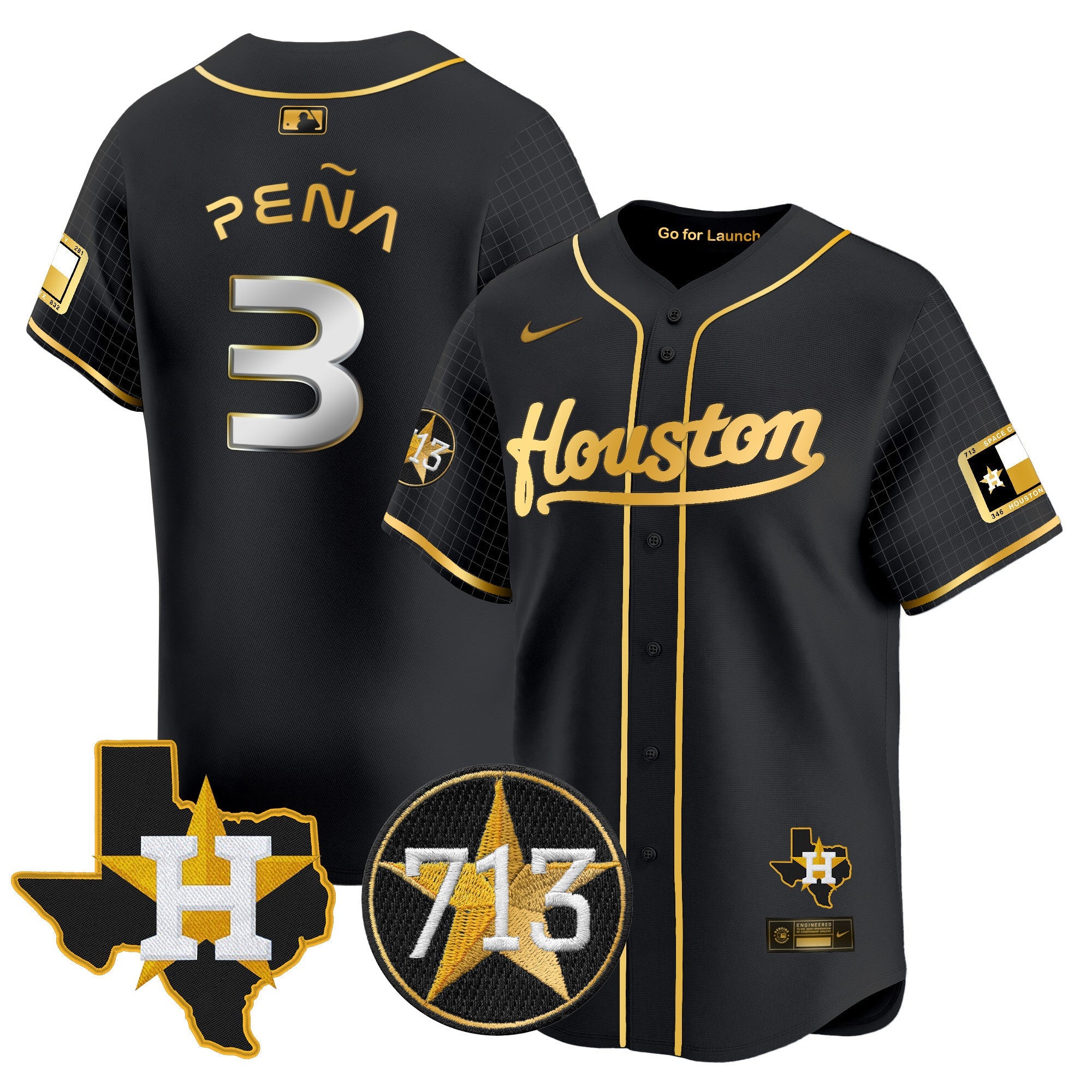 Men’s Space City 713 Patch Vapor Premier Limited Jersey