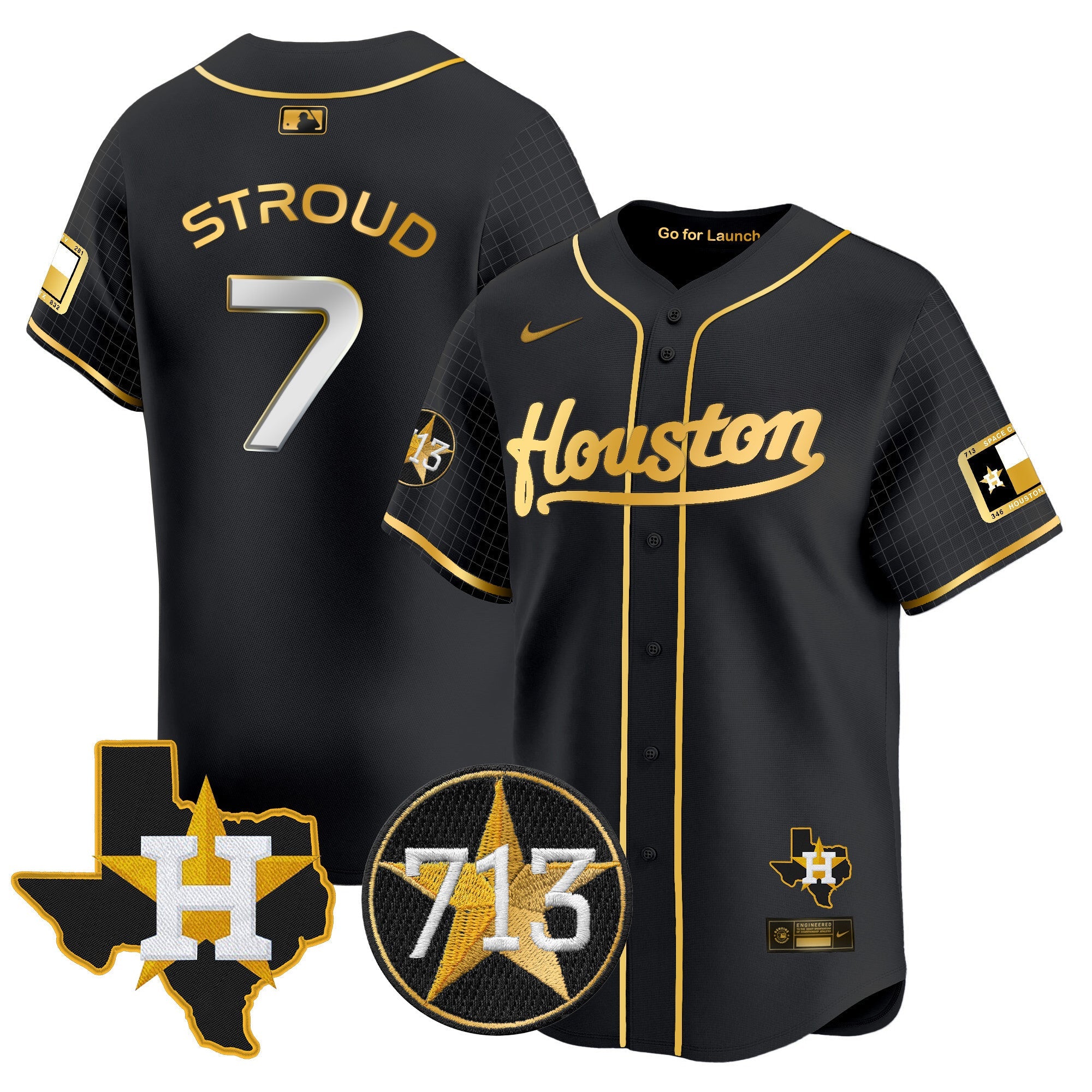Men’s Space City 713 Patch Vapor Premier Limited Jersey