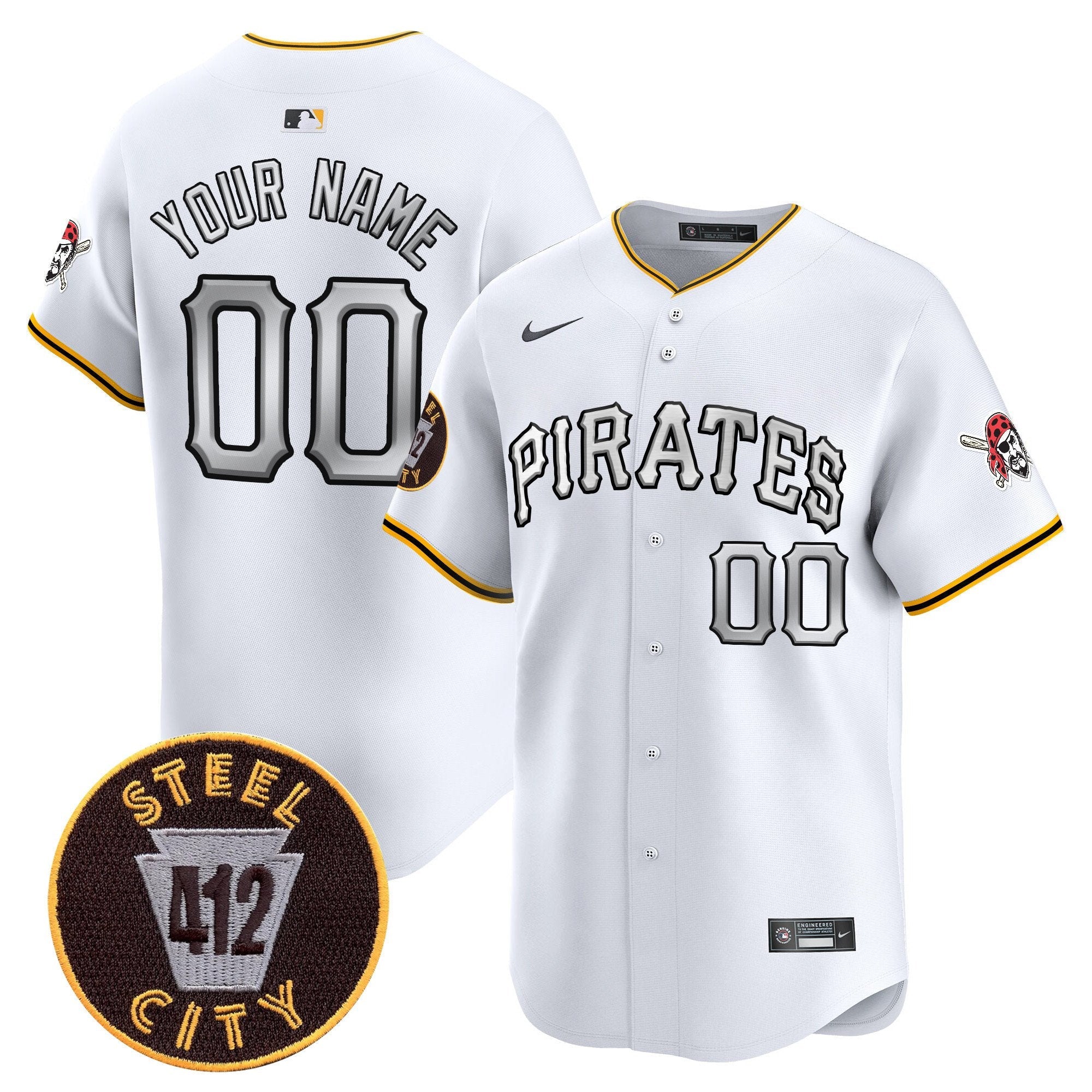 Pittsburgh 412 Patch Vapor Premier Limited Custom Jersey V6
