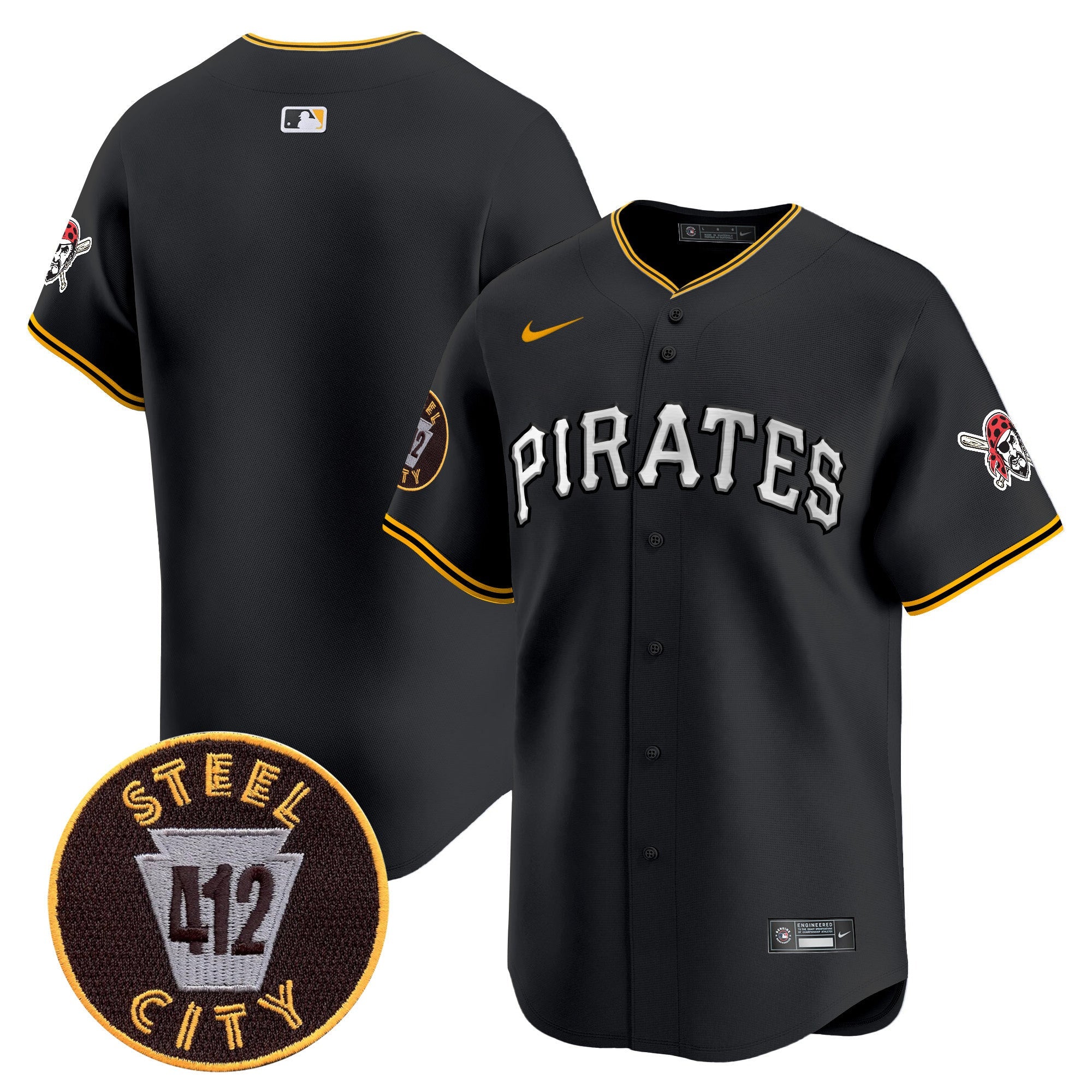 Men’s Pittsburgh 412 Patch Vapor Premier Limited Jersey V6