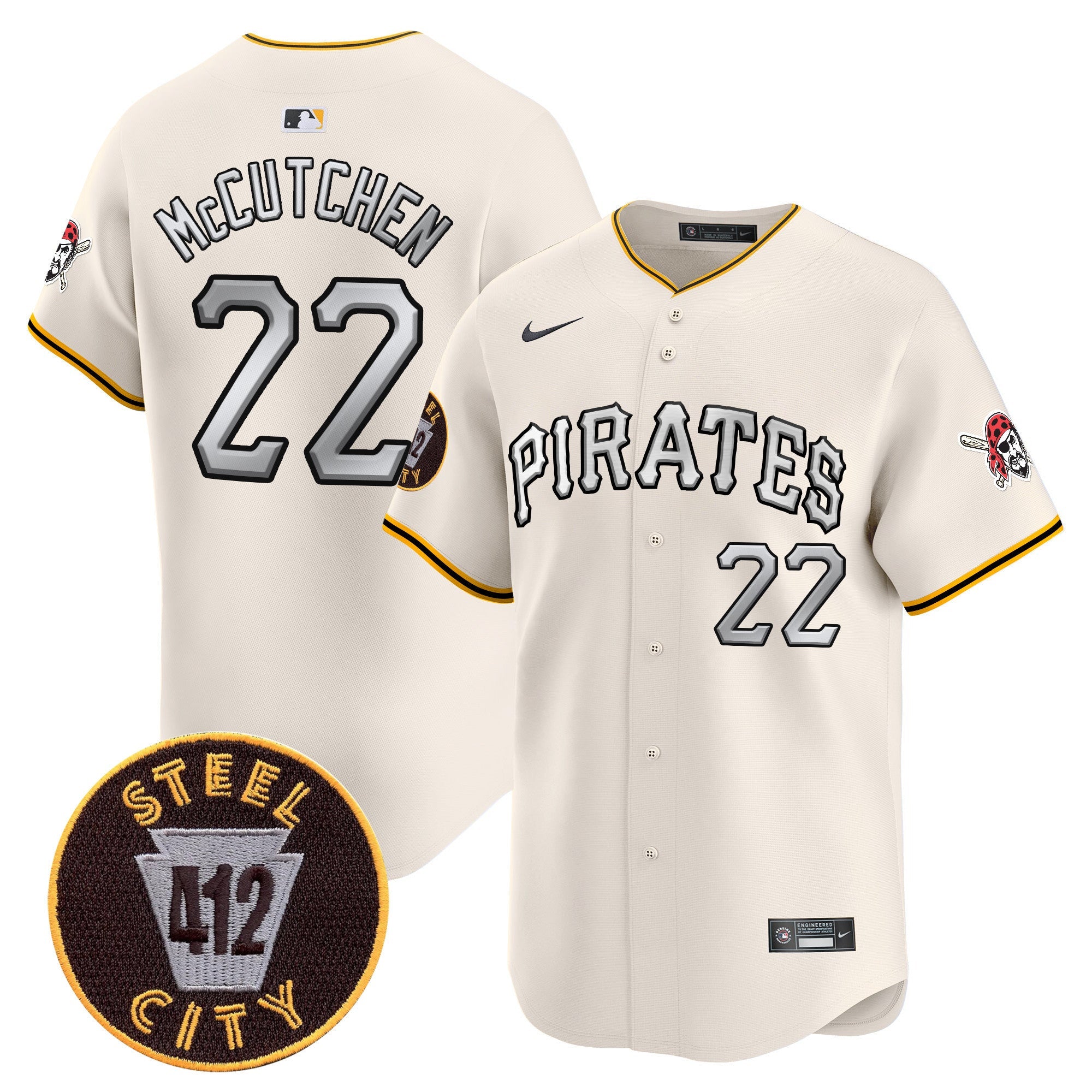Men’s Pittsburgh 412 Patch Vapor Premier Limited Jersey V6