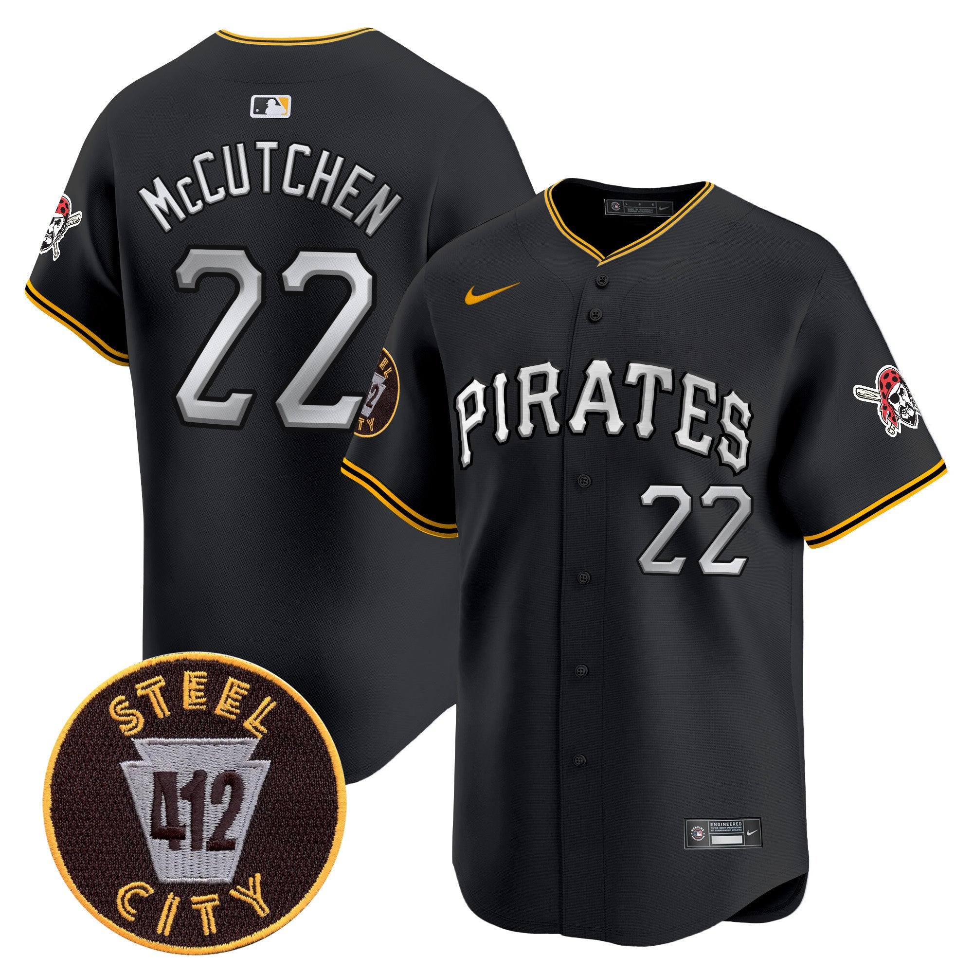Men’s Pittsburgh 412 Patch Vapor Premier Limited Jersey V6