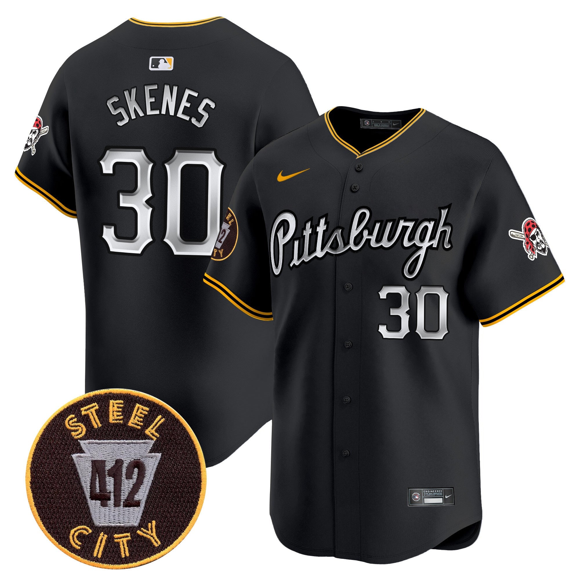 Men’s Pittsburgh 412 Patch Vapor Premier Limited Jersey V7