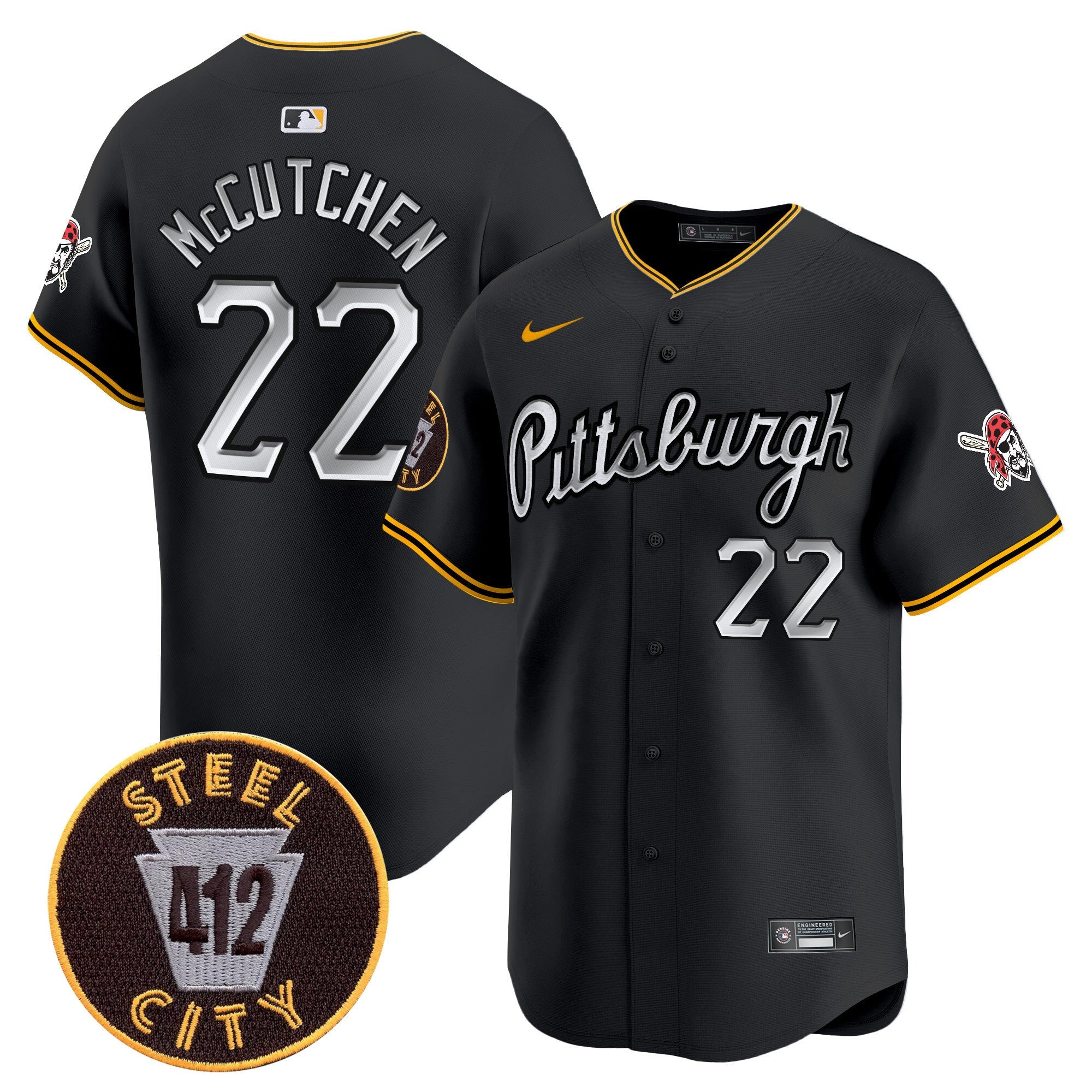 Men’s Pittsburgh 412 Patch Vapor Premier Limited Jersey V7