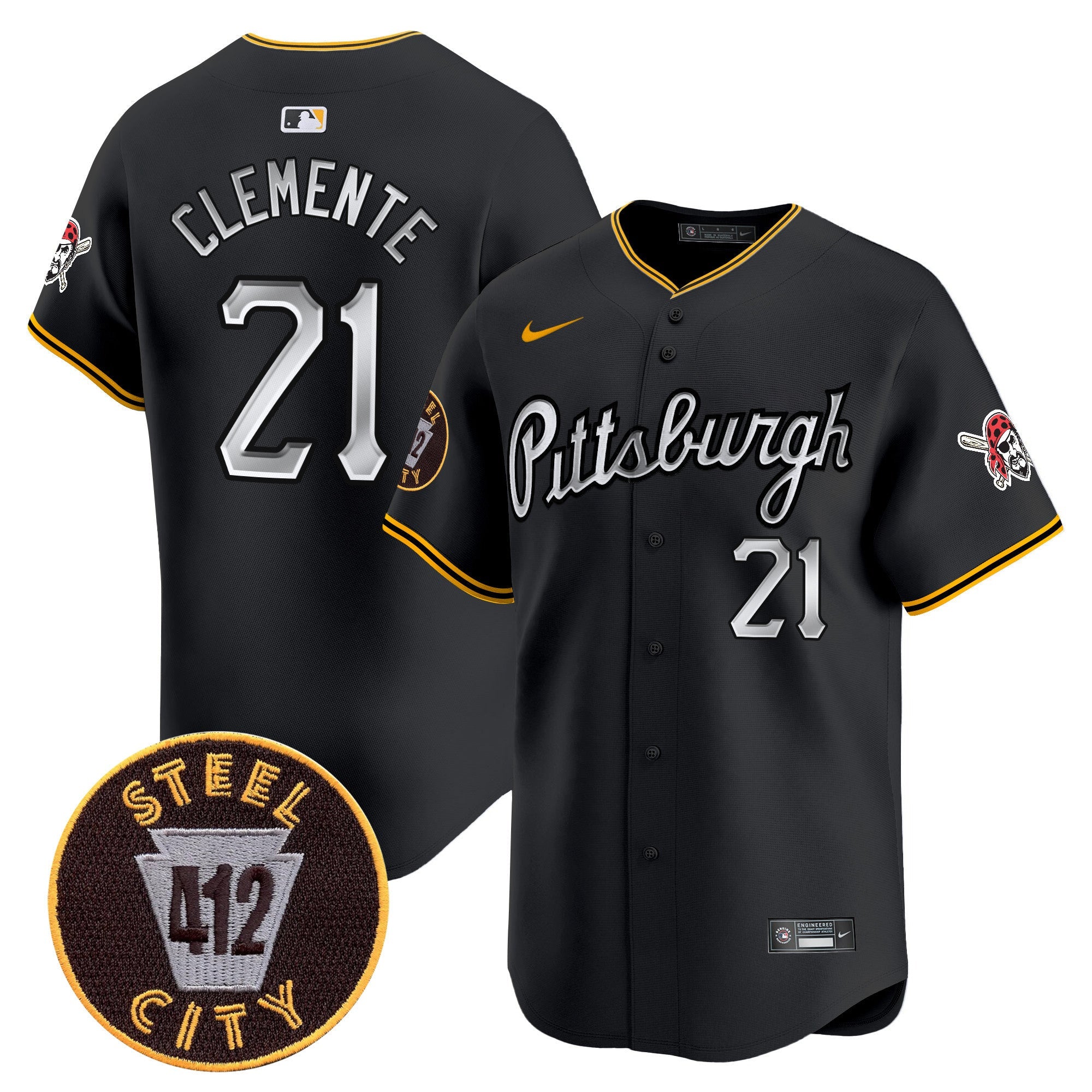 Men’s Pittsburgh 412 Patch Vapor Premier Limited Jersey V7
