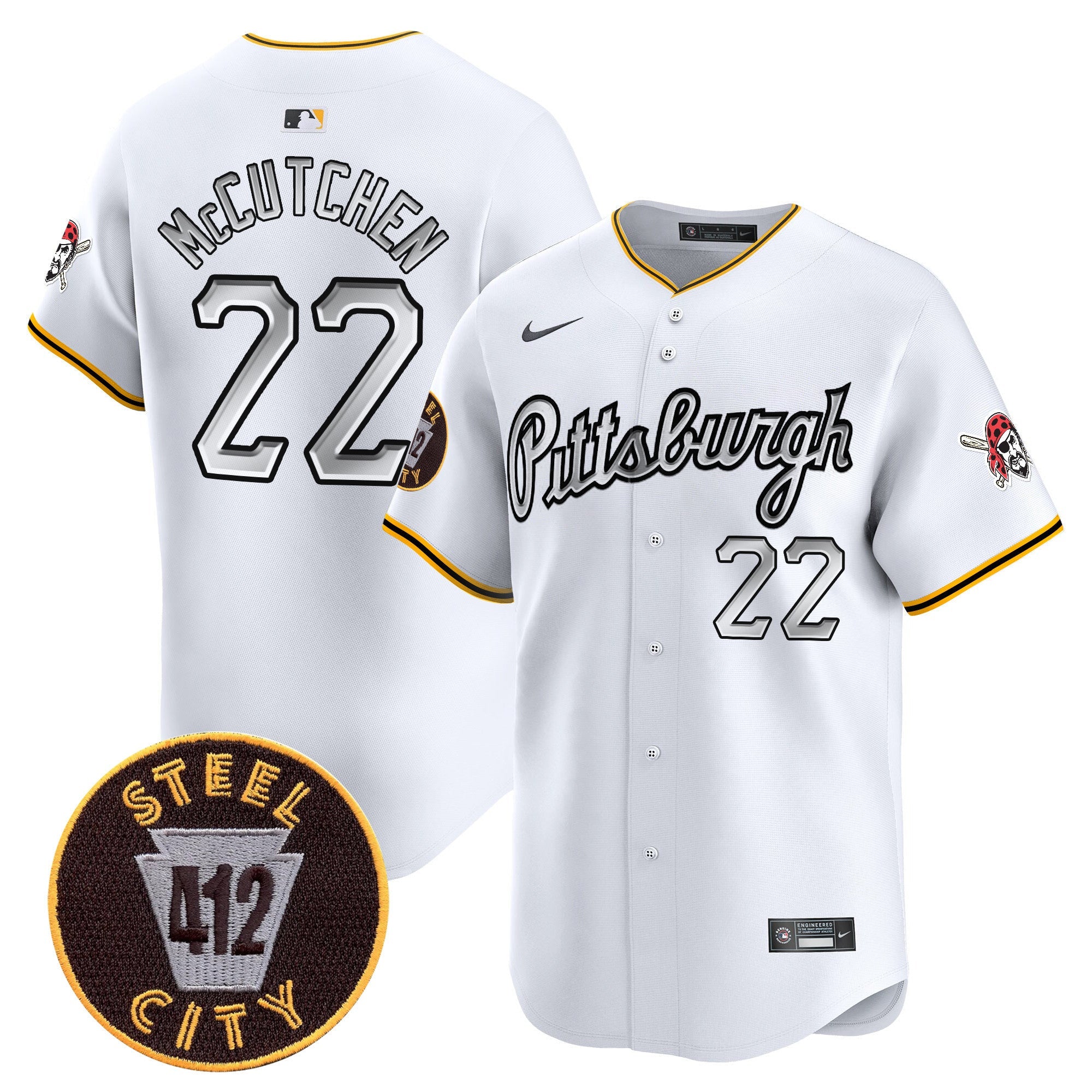 Men’s Pittsburgh 412 Patch Vapor Premier Limited Jersey V7