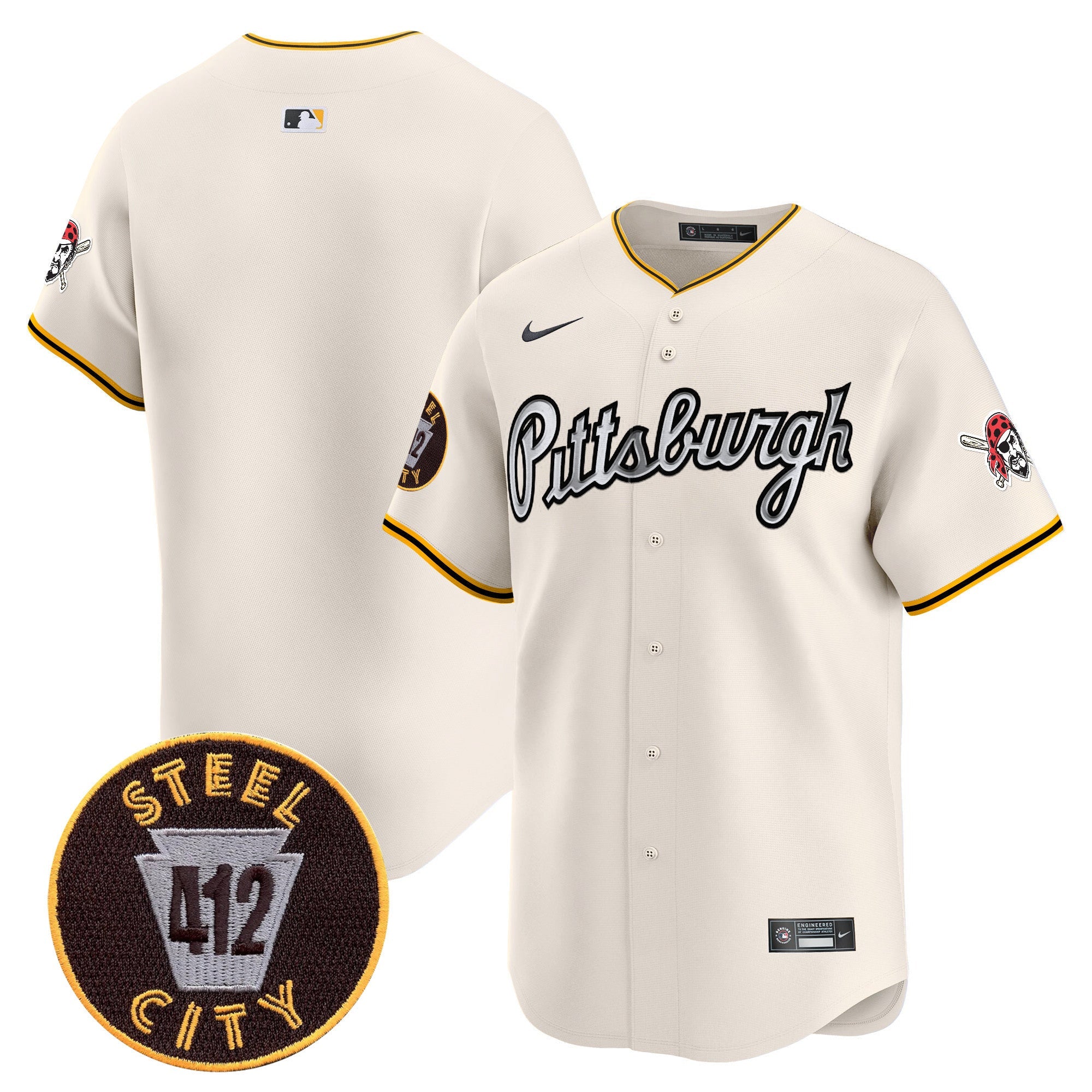 Men’s Pittsburgh 412 Patch Vapor Premier Limited Jersey V7