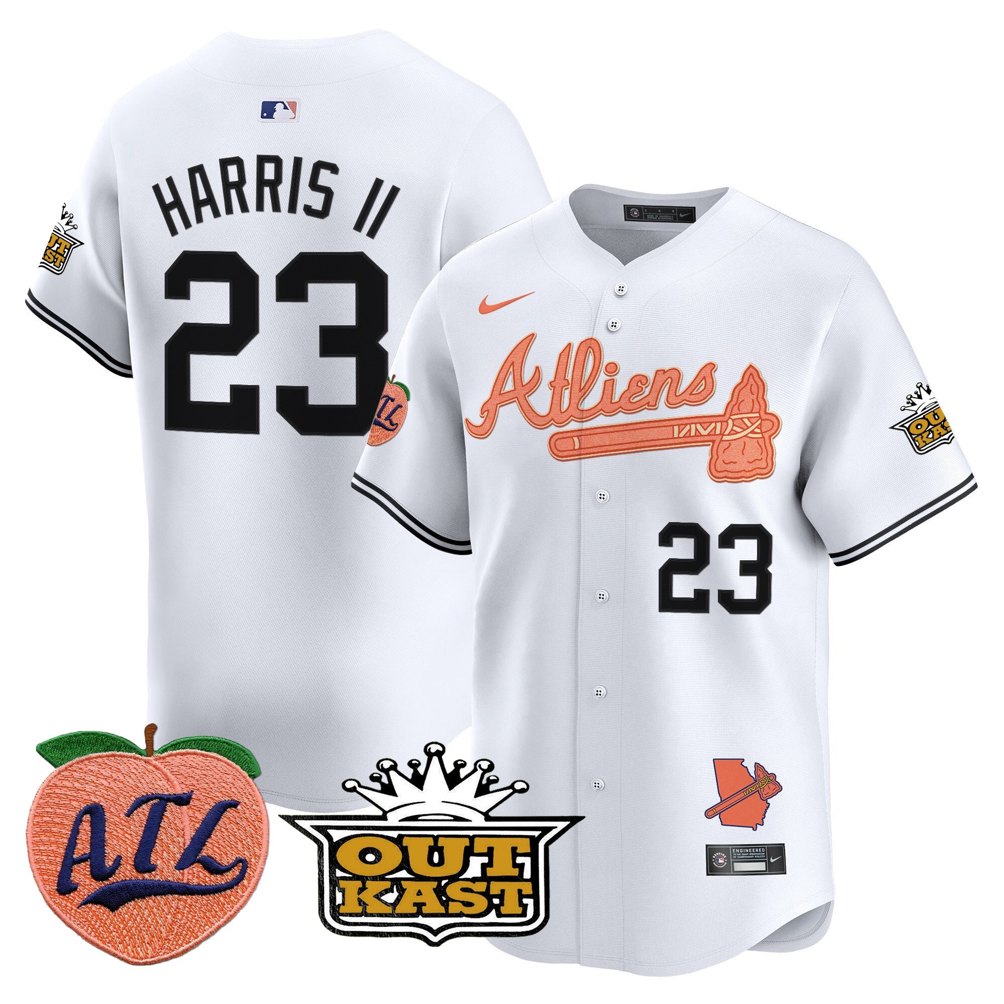 Men’s Atlanta Atliens & Peach Vapor Premier Limited Jersey