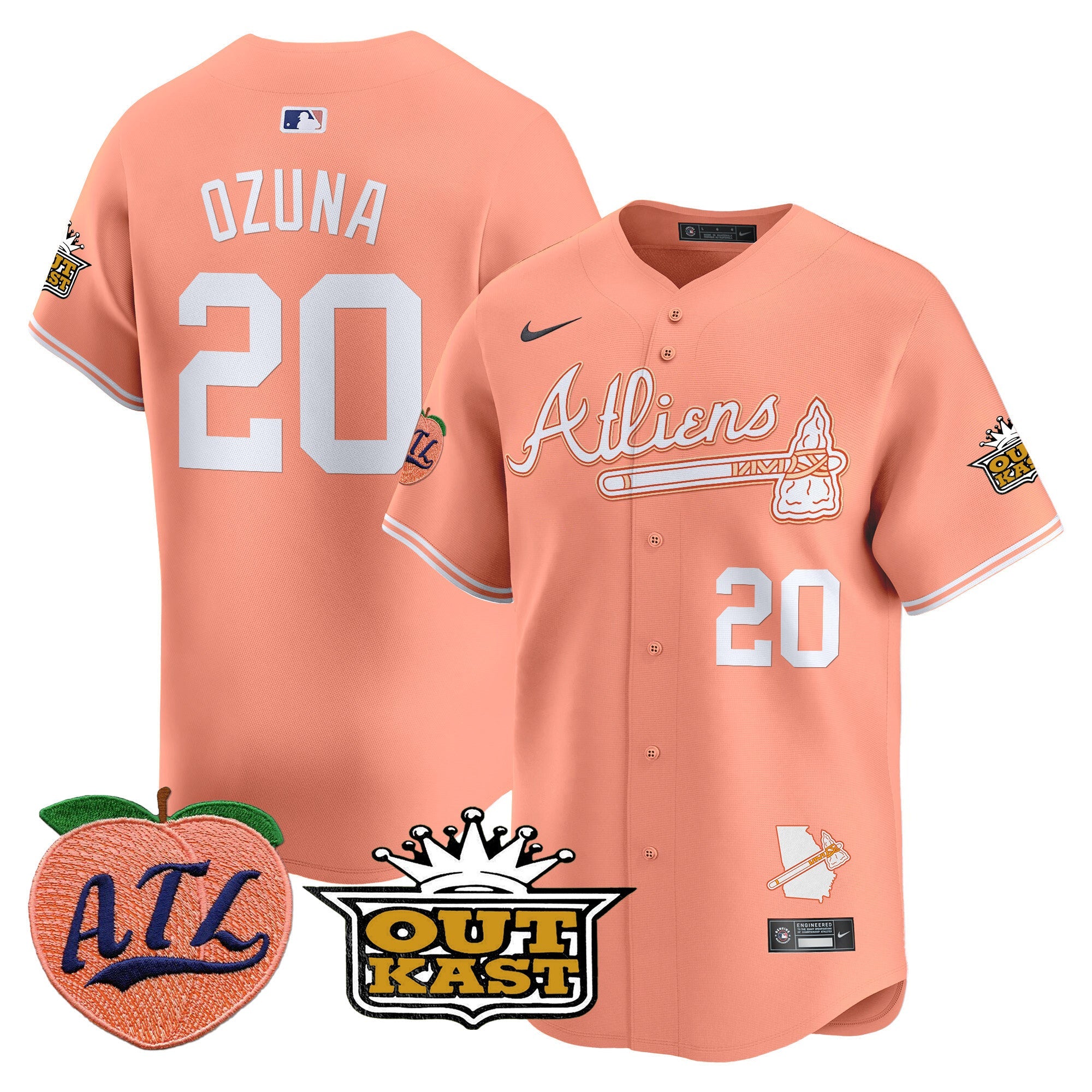 Men’s Atlanta Atliens & Peach Vapor Premier Limited Jersey