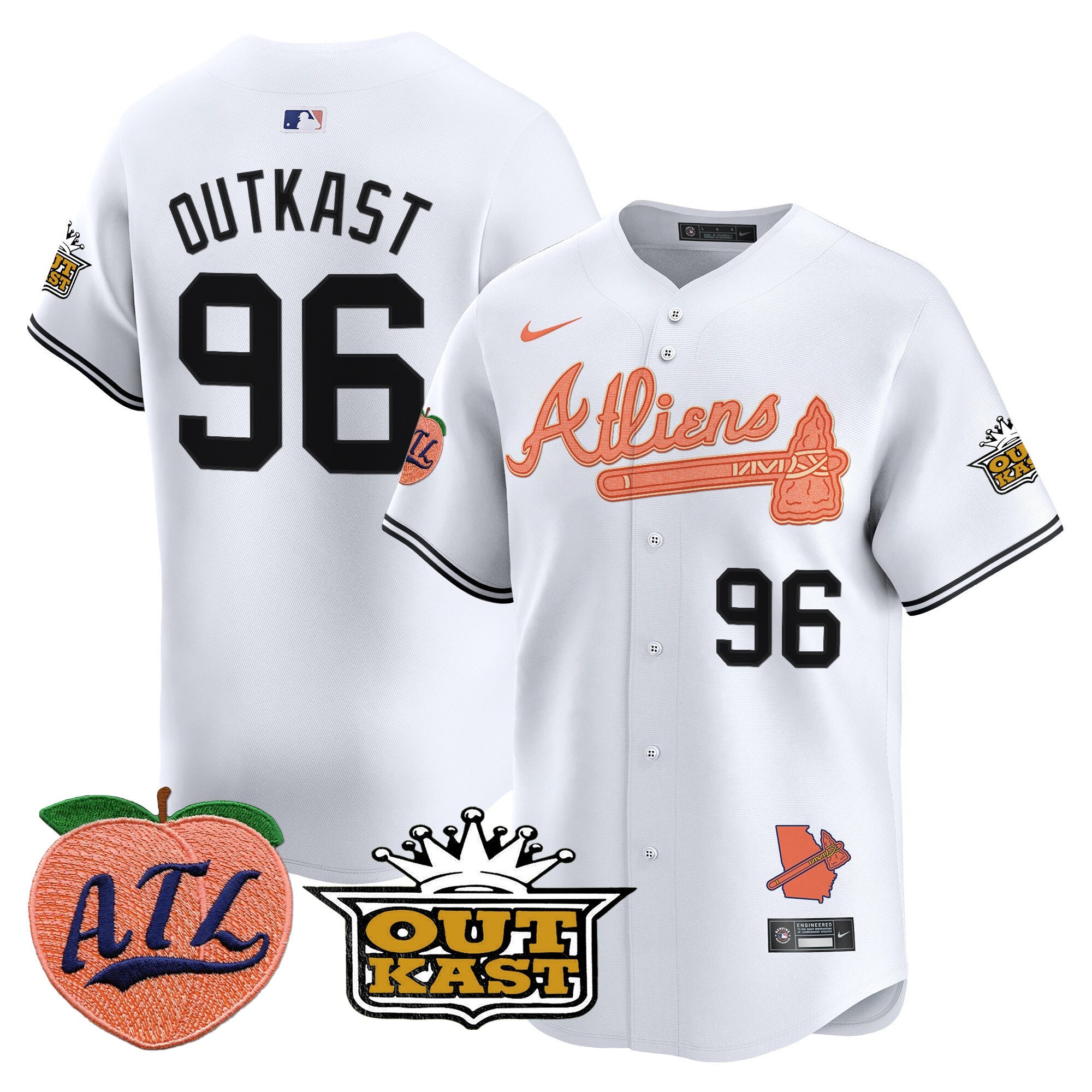Men’s Atlanta Atliens & Peach Vapor Premier Limited Jersey