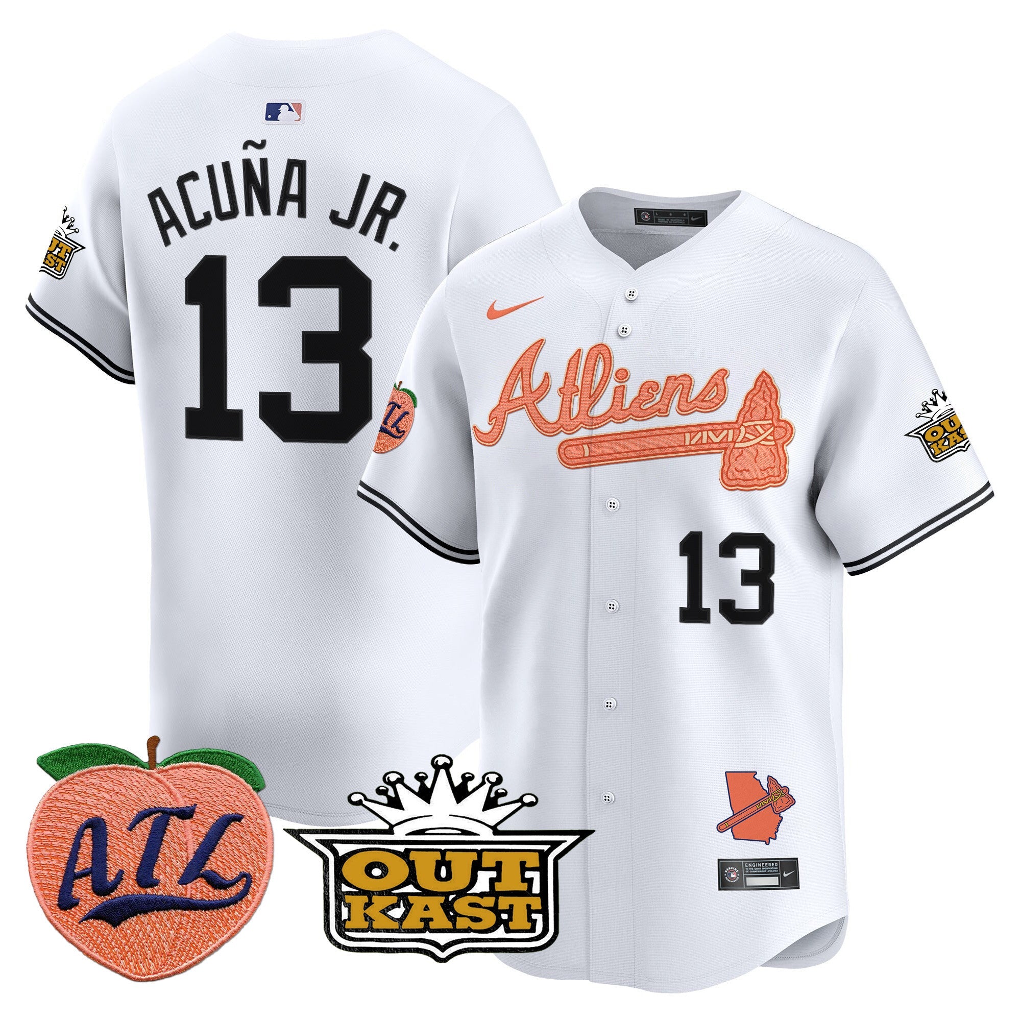 Men’s Atlanta Atliens & Peach Vapor Premier Limited Jersey