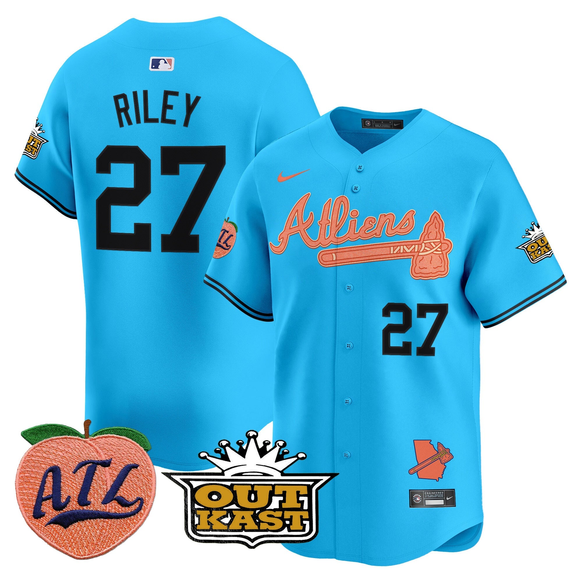 Men’s Atlanta Atliens & Peach Vapor Premier Limited Jersey