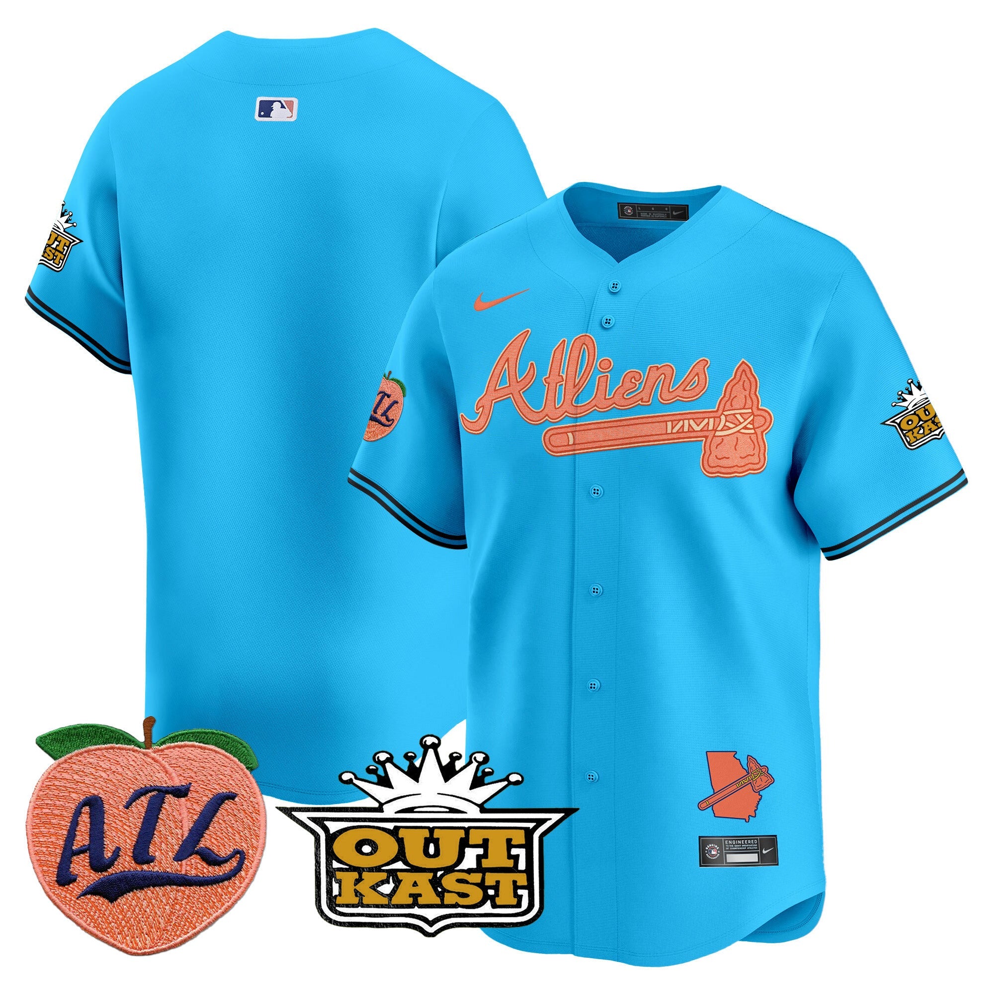 Men’s Atlanta Atliens & Peach Vapor Premier Limited Jersey