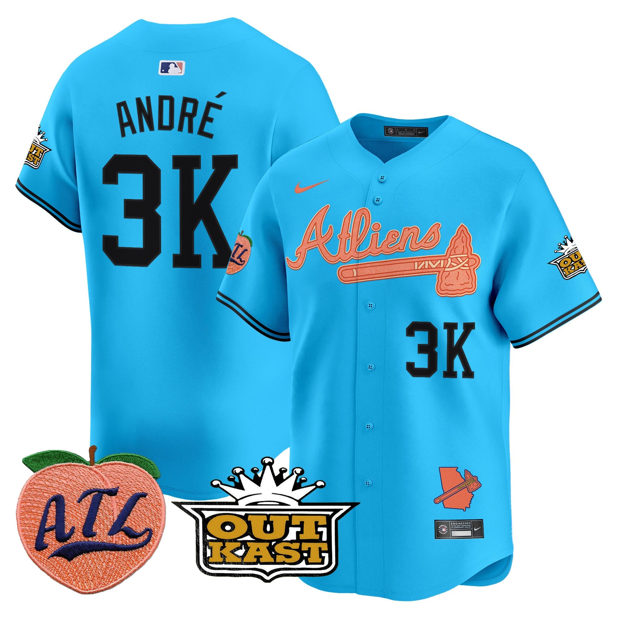 Men’s Atlanta Atliens & Peach Vapor Premier Limited Jersey