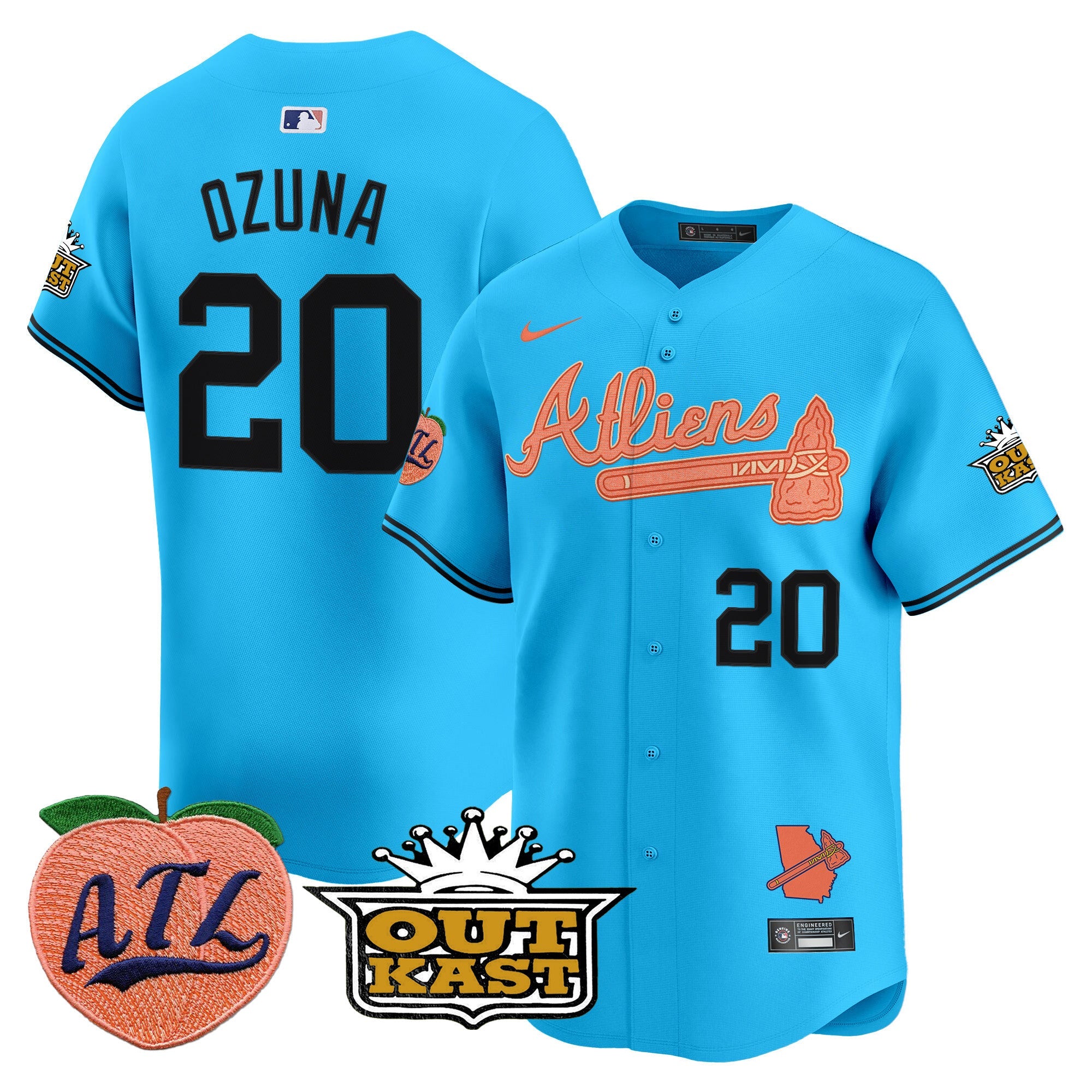 Men’s Atlanta Atliens & Peach Vapor Premier Limited Jersey