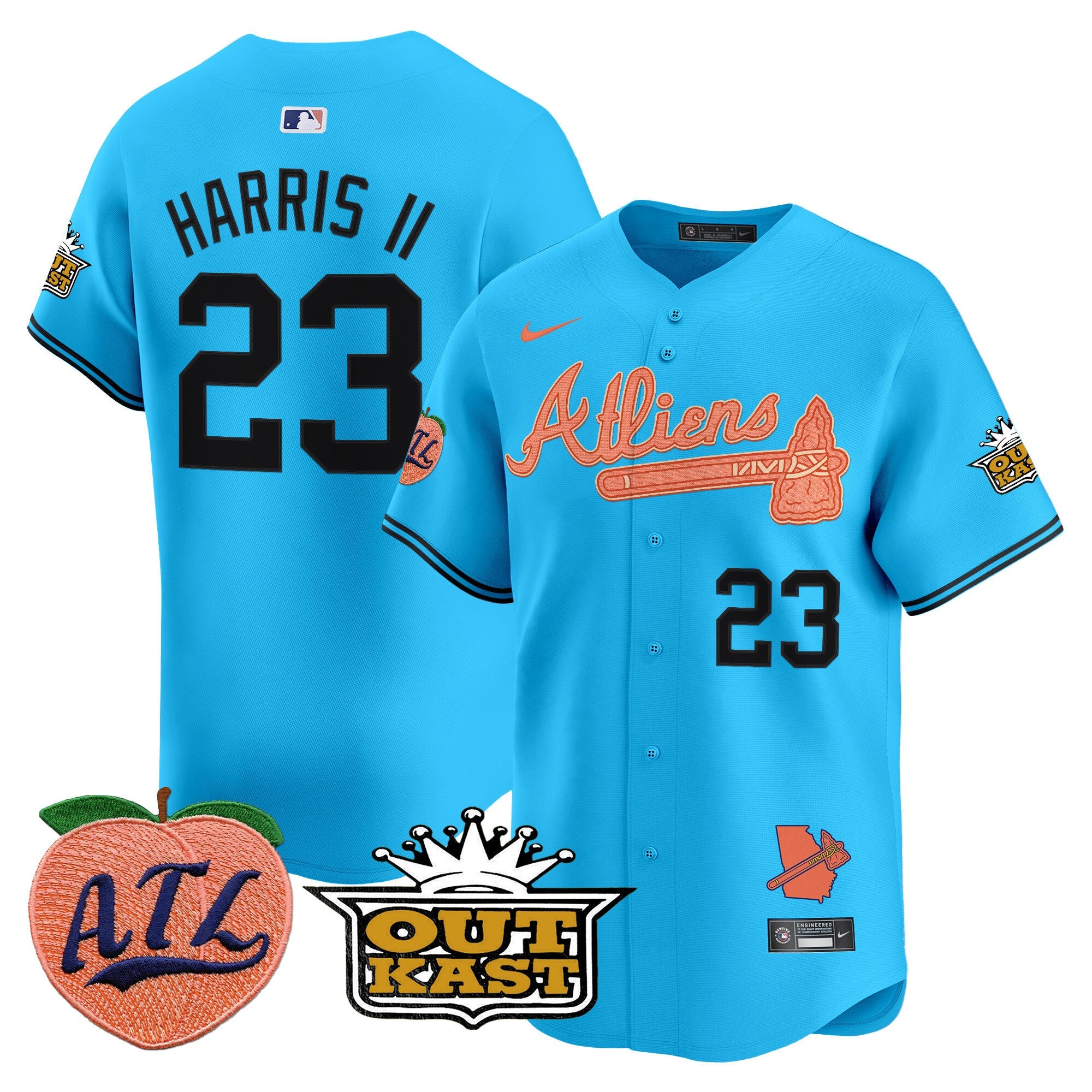 Men’s Atlanta Atliens & Peach Vapor Premier Limited Jersey