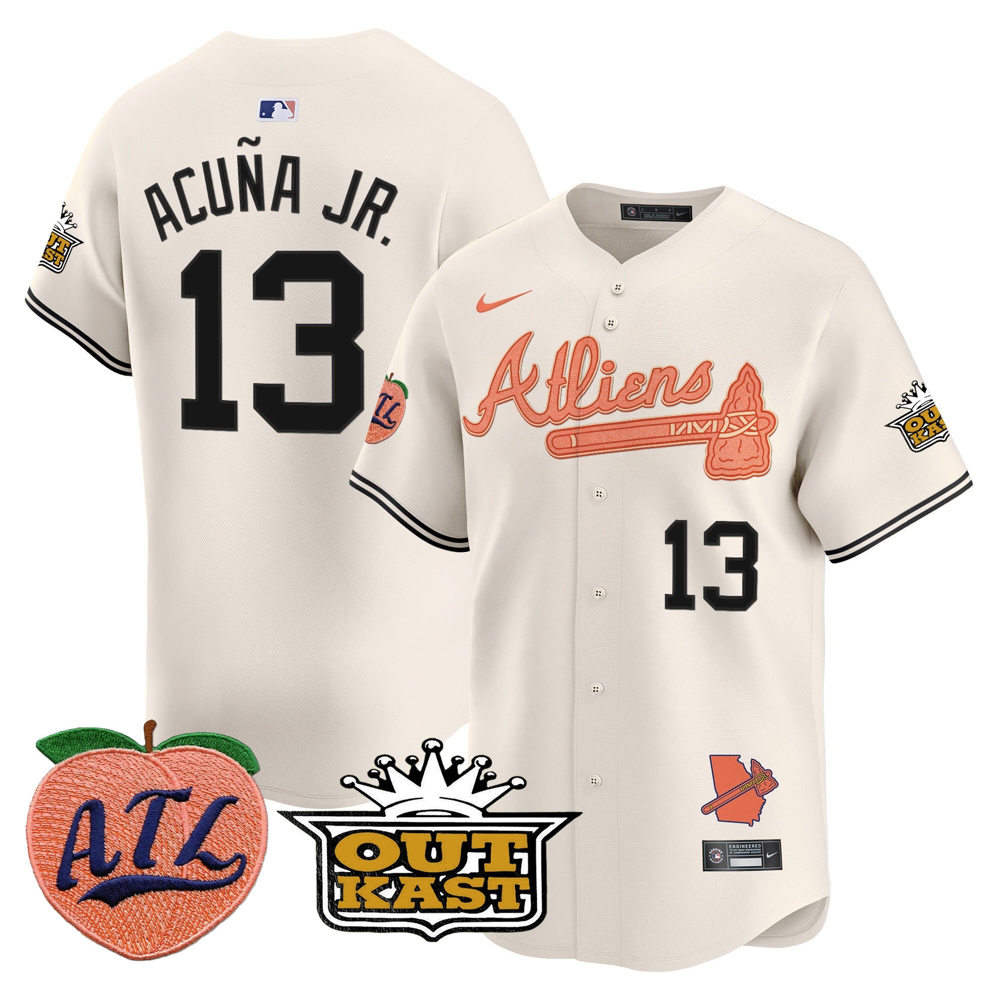 Men’s Atlanta Atliens & Peach Vapor Premier Limited Jersey