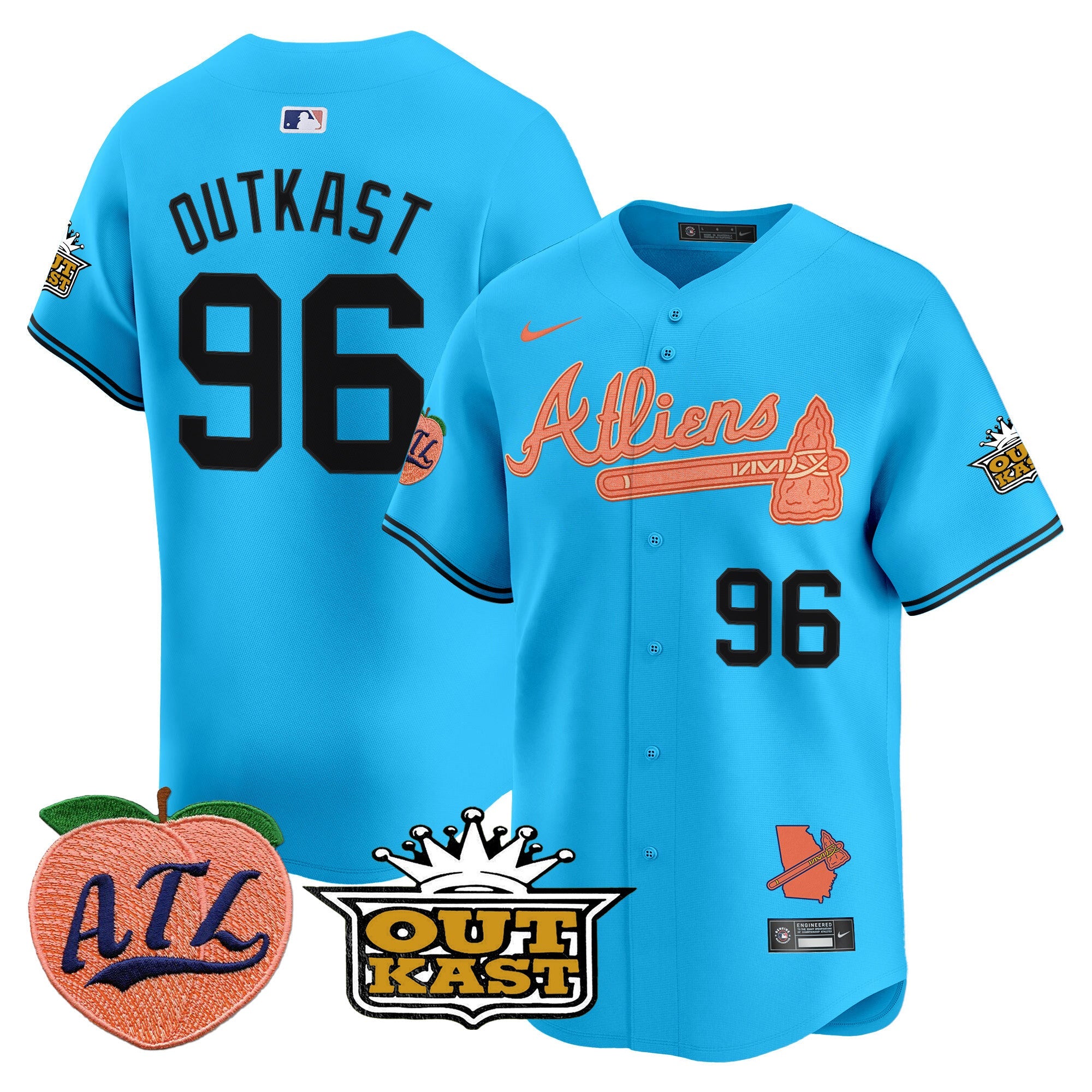 Men’s Atlanta Atliens & Peach Vapor Premier Limited Jersey