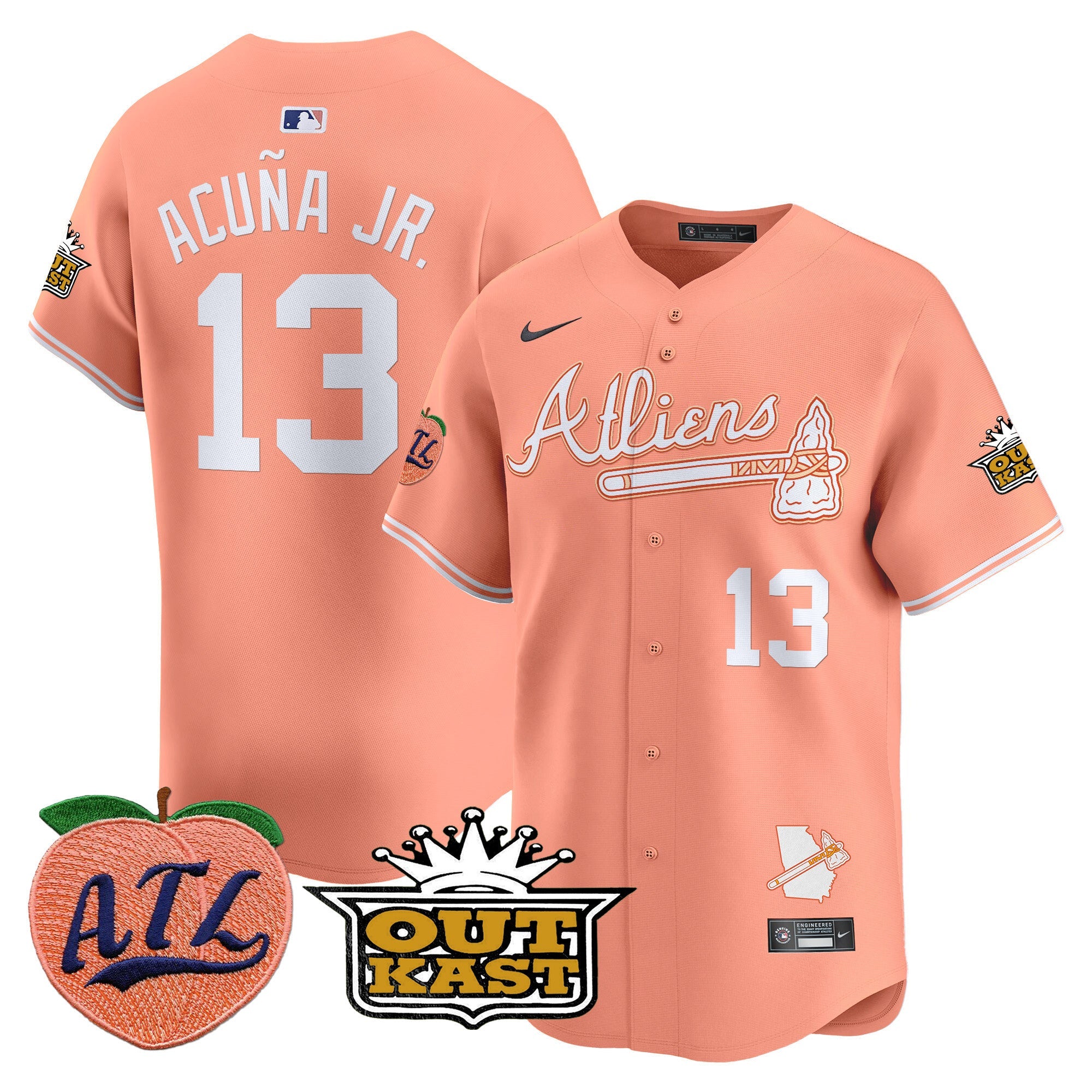 Men’s Atlanta Atliens & Peach Vapor Premier Limited Jersey