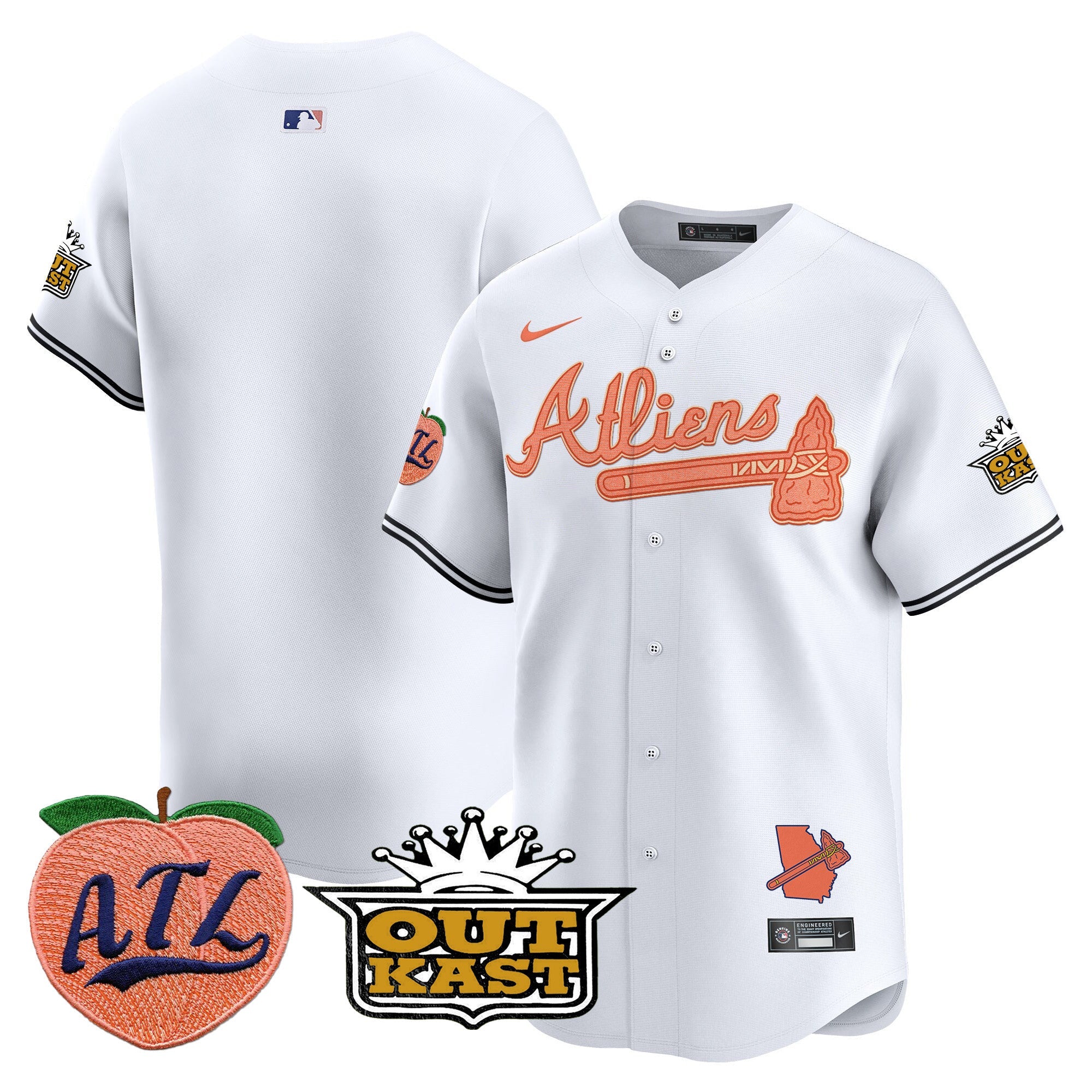 Men’s Atlanta Atliens & Peach Vapor Premier Limited Jersey