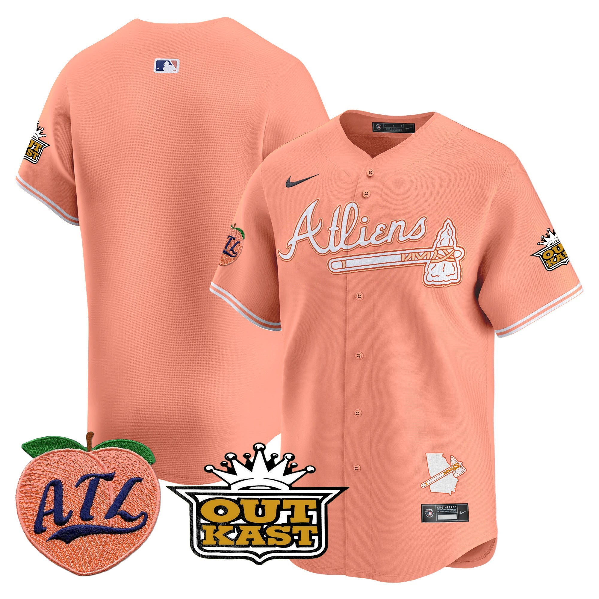 Men’s Atlanta Atliens & Peach Vapor Premier Limited Jersey