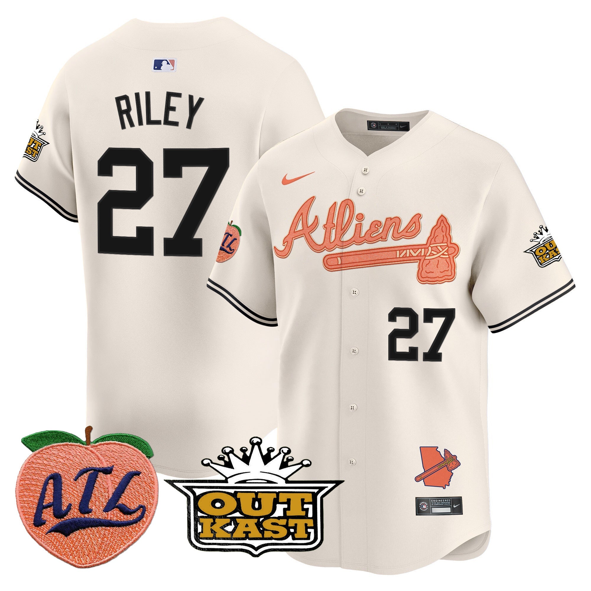 Men’s Atlanta Atliens & Peach Vapor Premier Limited Jersey