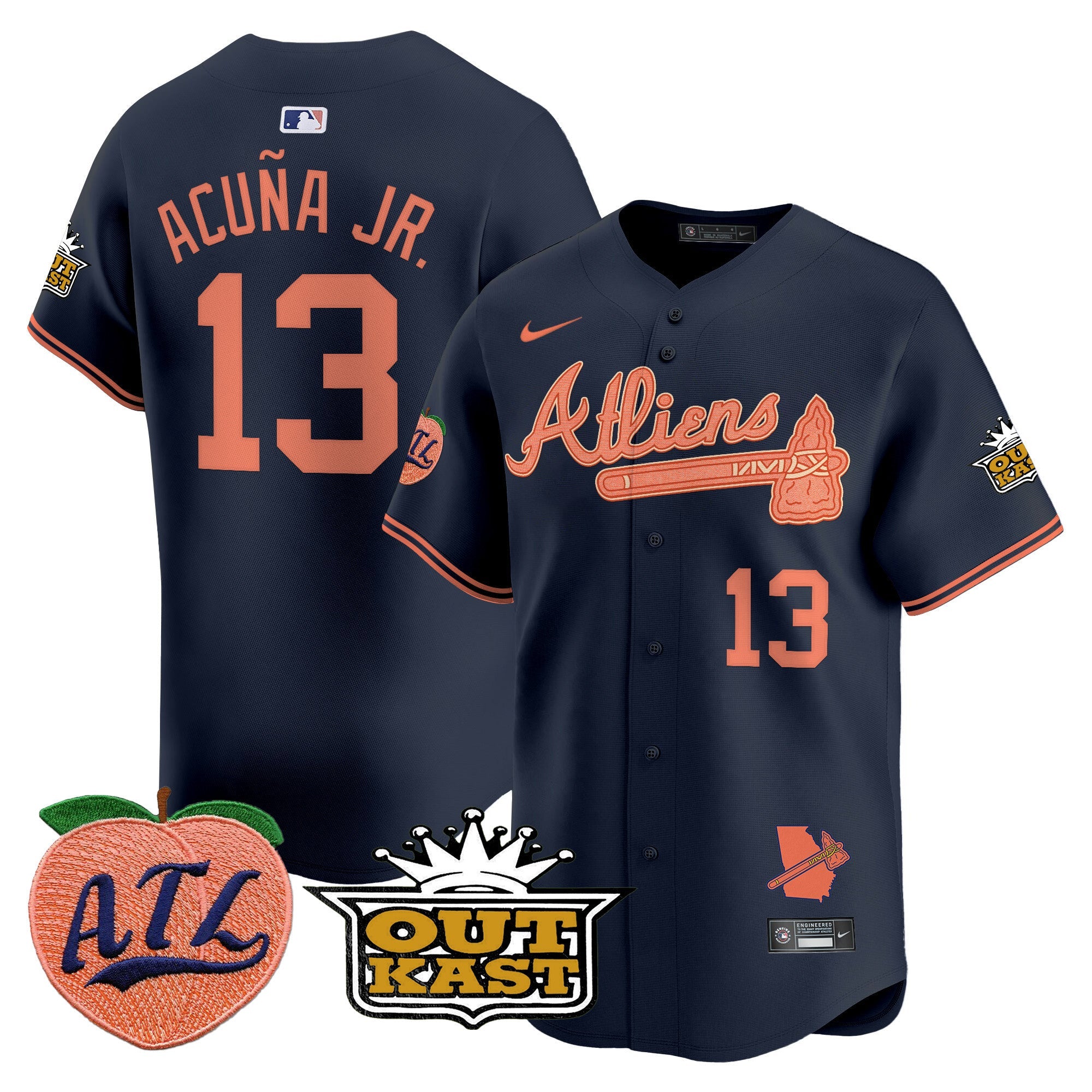 Men’s Atlanta Atliens & Peach Vapor Premier Limited Jersey