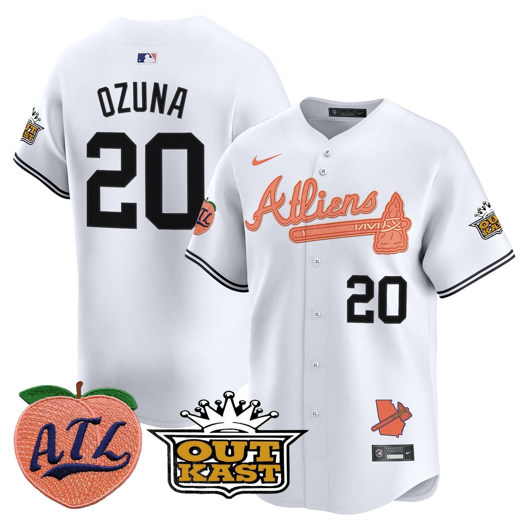 Men’s Atlanta Atliens & Peach Vapor Premier Limited Jersey