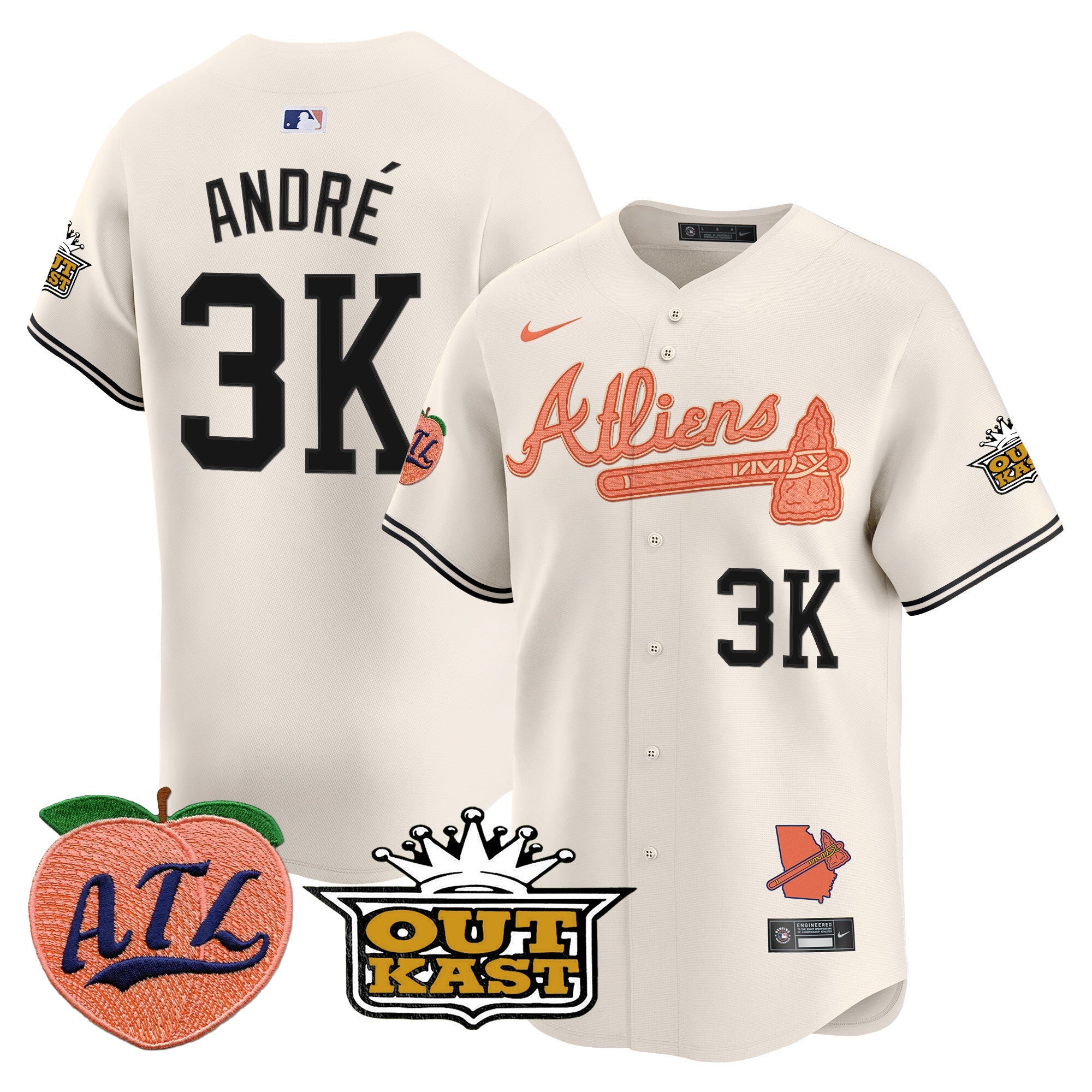 Men’s Atlanta Atliens & Peach Vapor Premier Limited Jersey
