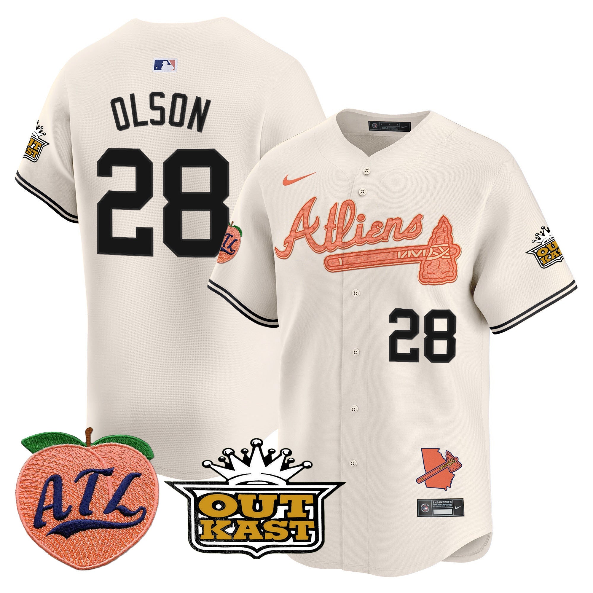 Men’s Atlanta Atliens & Peach Vapor Premier Limited Jersey