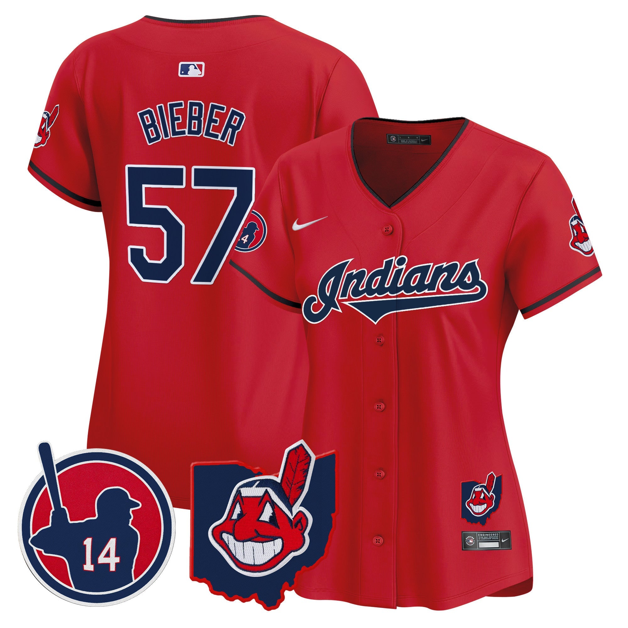 Women’s Cleveland Indians Larry Doby Patch Vapor Premier Limited Jersey