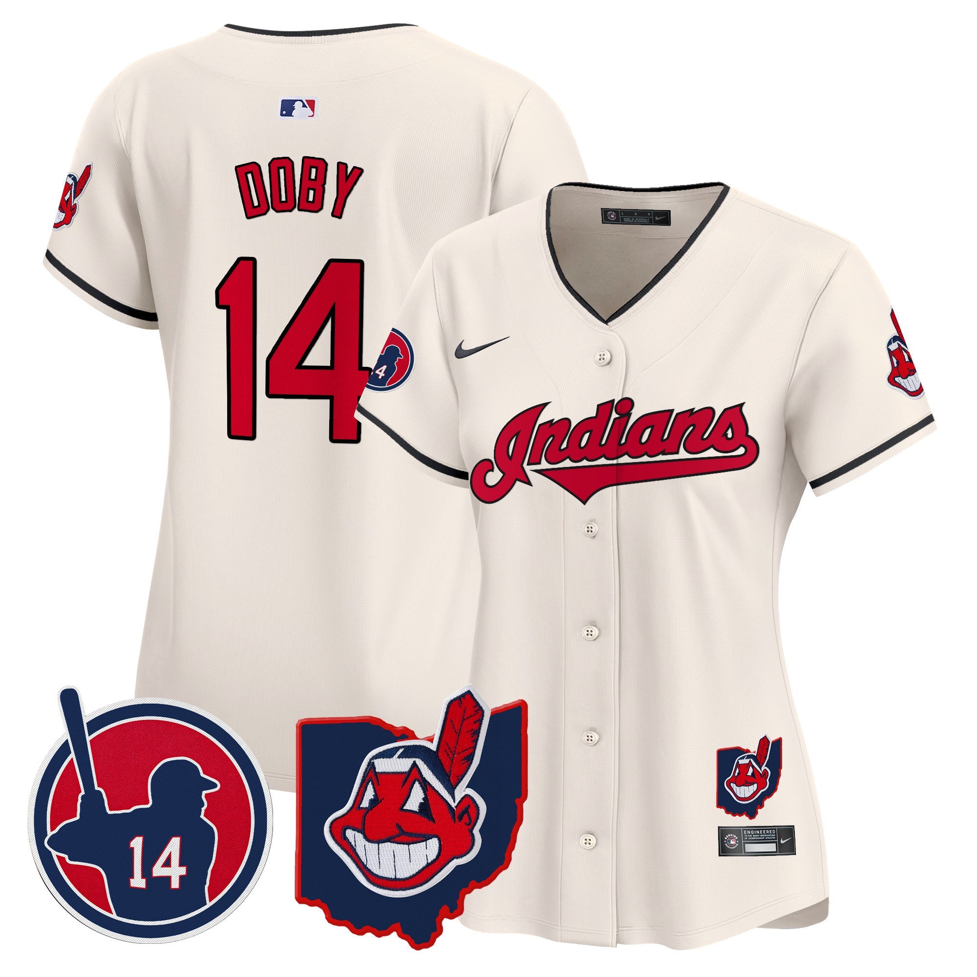 Women’s Cleveland Indians Larry Doby Patch Vapor Premier Limited Jersey