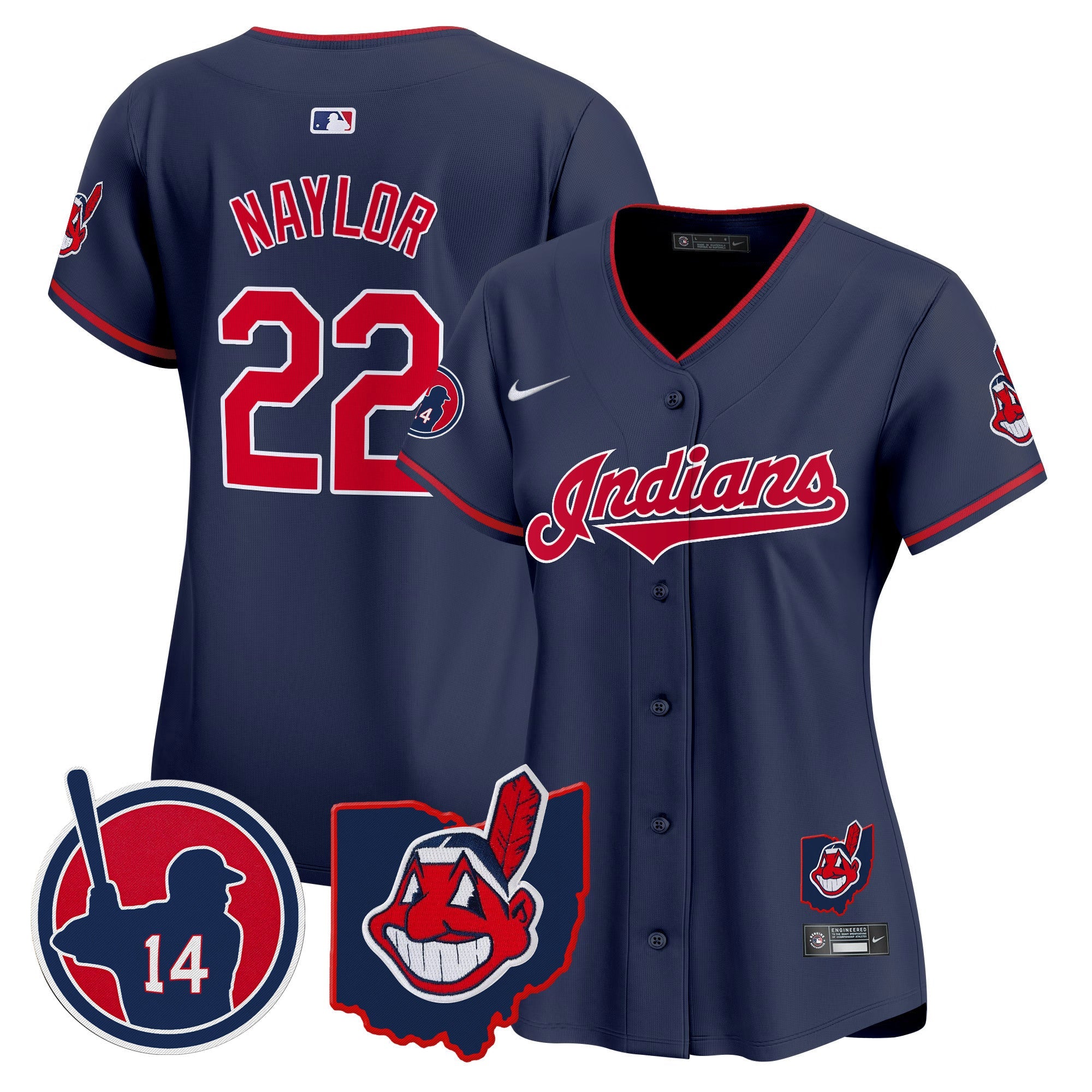 Women’s Cleveland Indians Larry Doby Patch Vapor Premier Limited Jersey