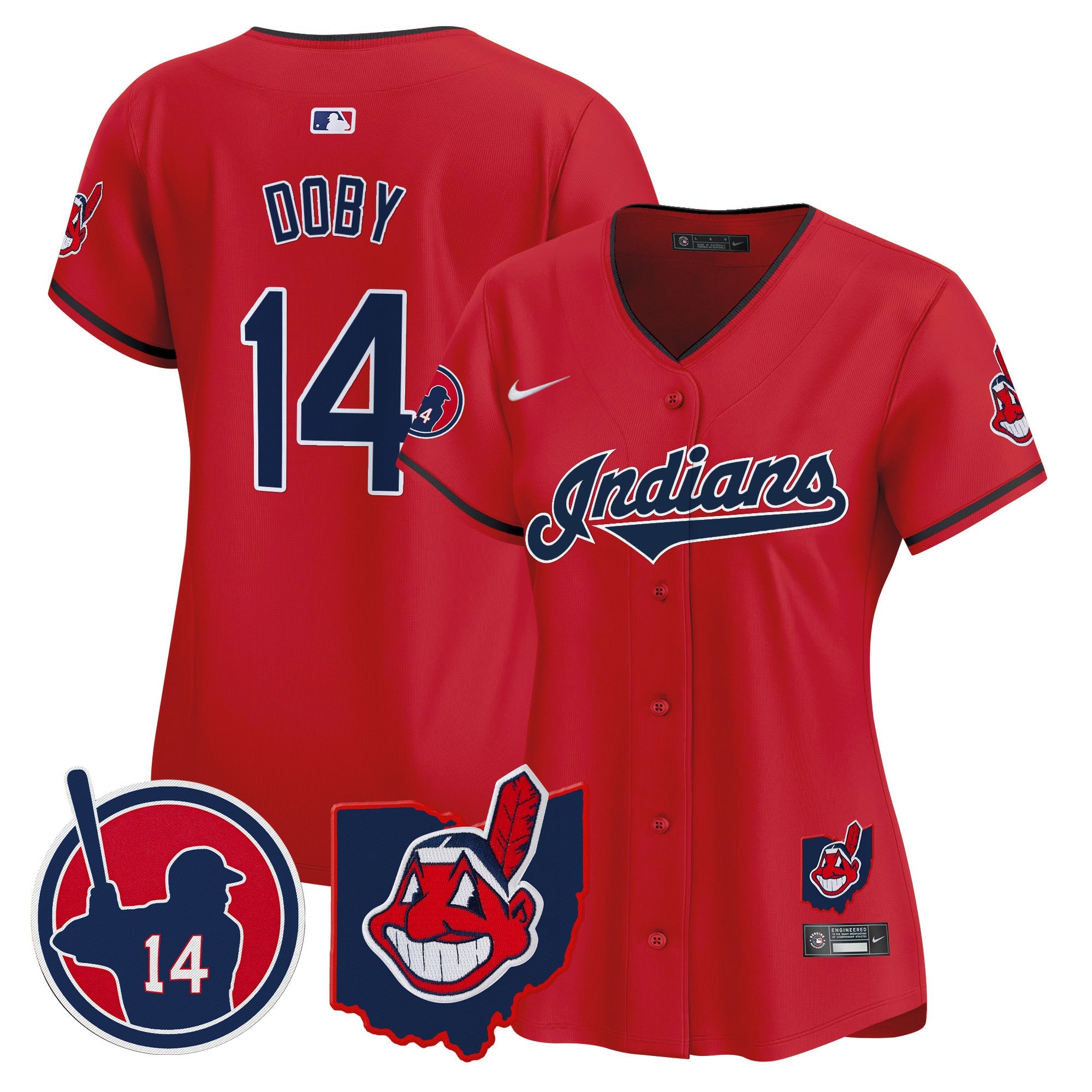 Women’s Cleveland Indians Larry Doby Patch Vapor Premier Limited Jersey