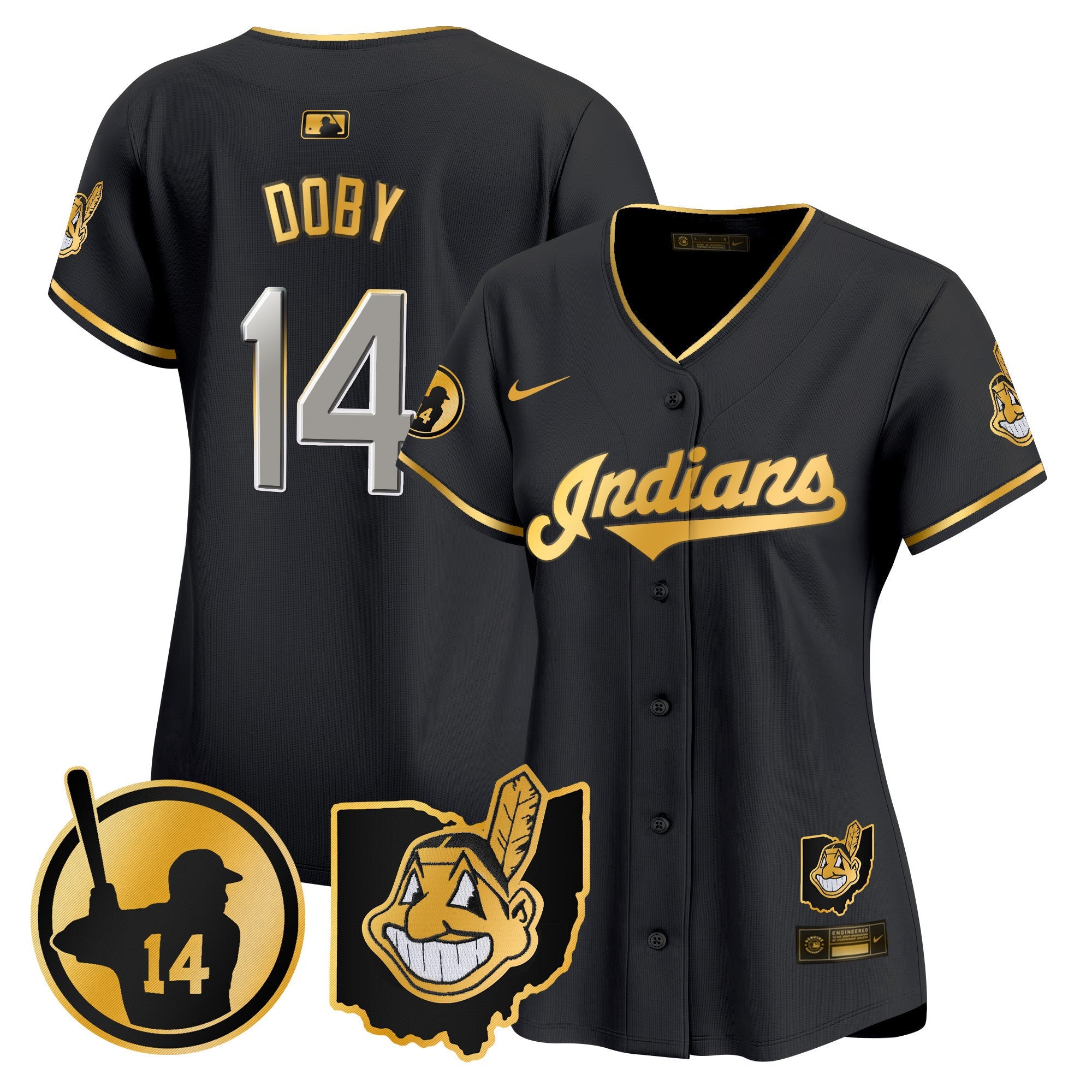 Women’s Cleveland Indians Larry Doby Patch Vapor Premier Limited Jersey