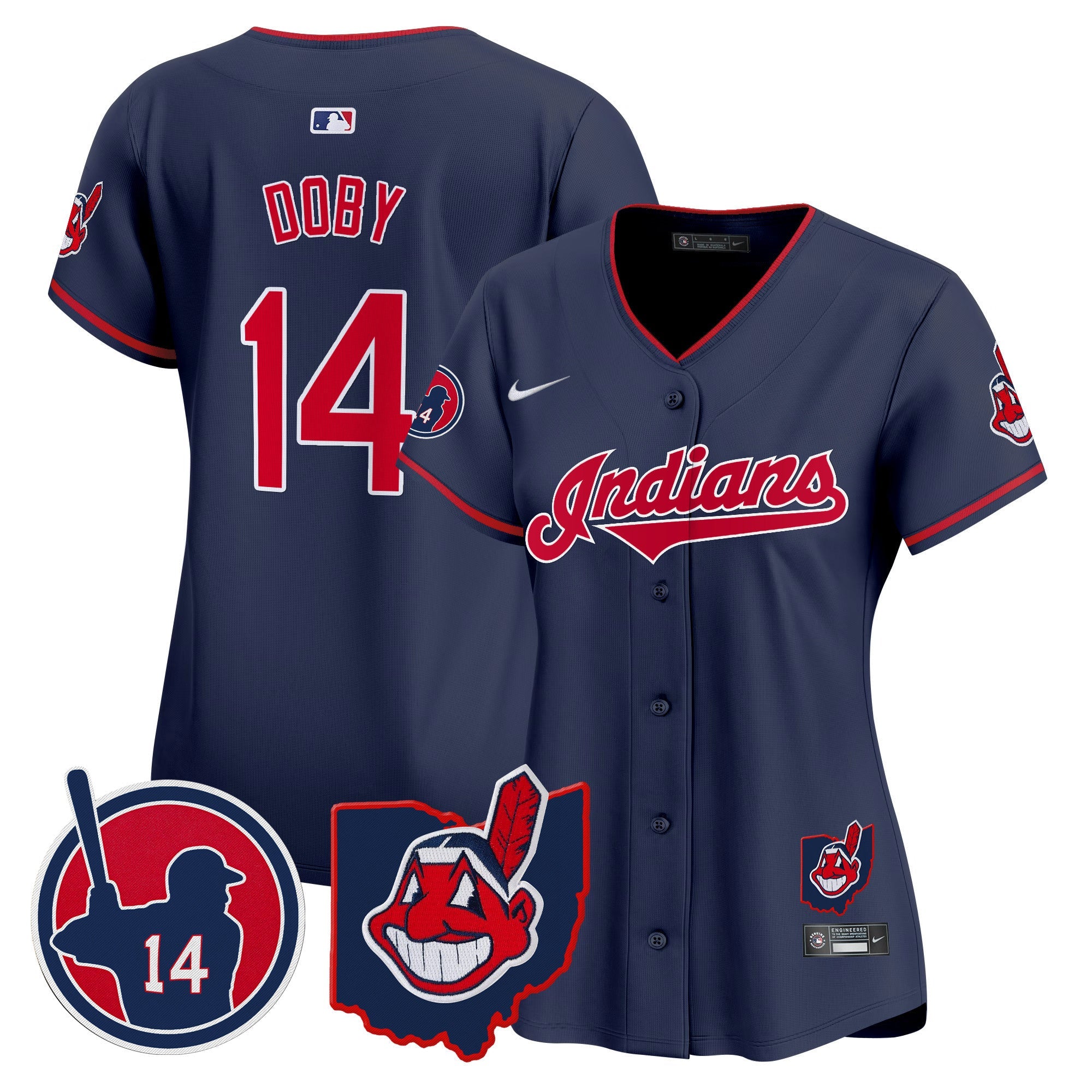 Women’s Cleveland Indians Larry Doby Patch Vapor Premier Limited Jersey