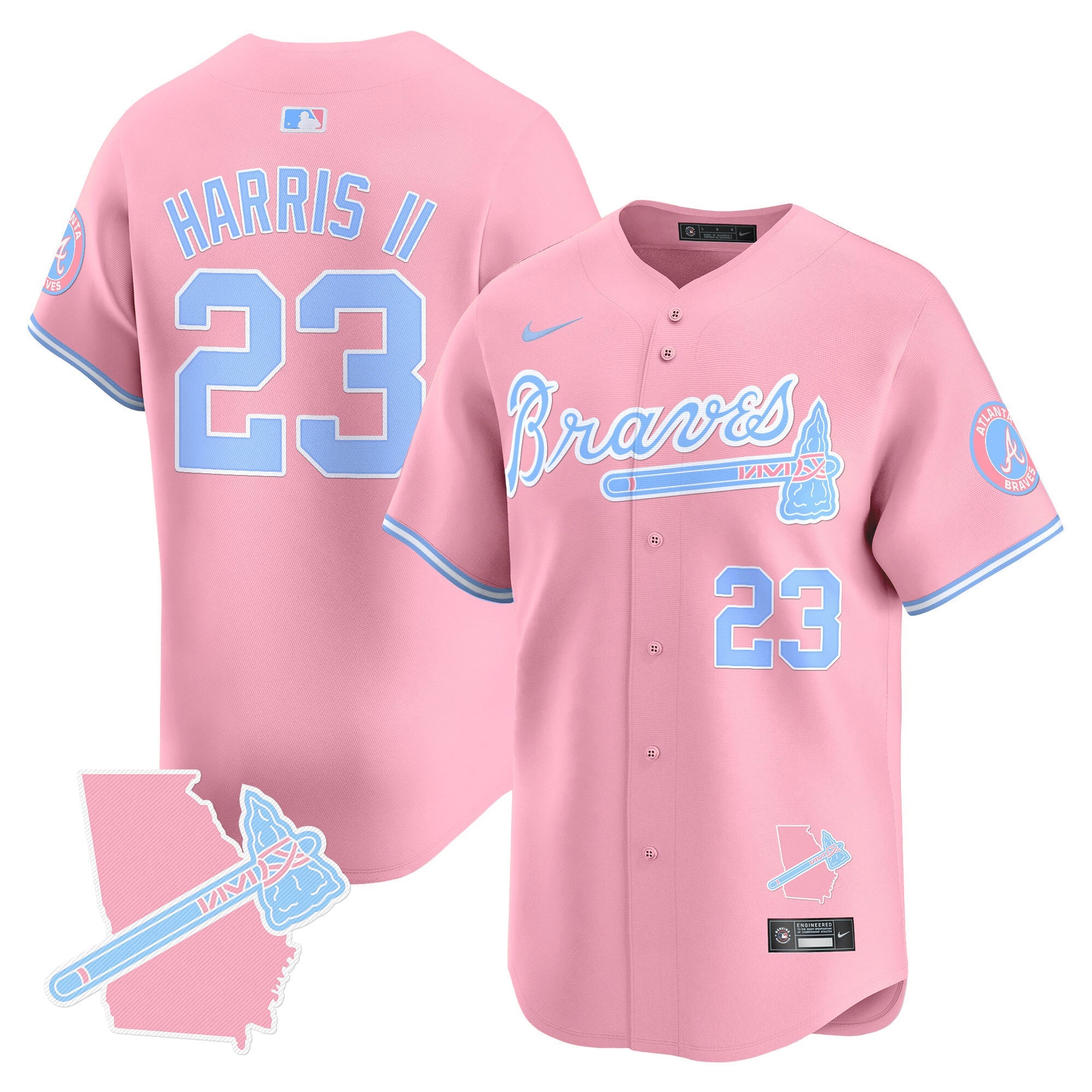 Unisex Atlanta Bubblegum Pink Vapor Premier Limited Jersey