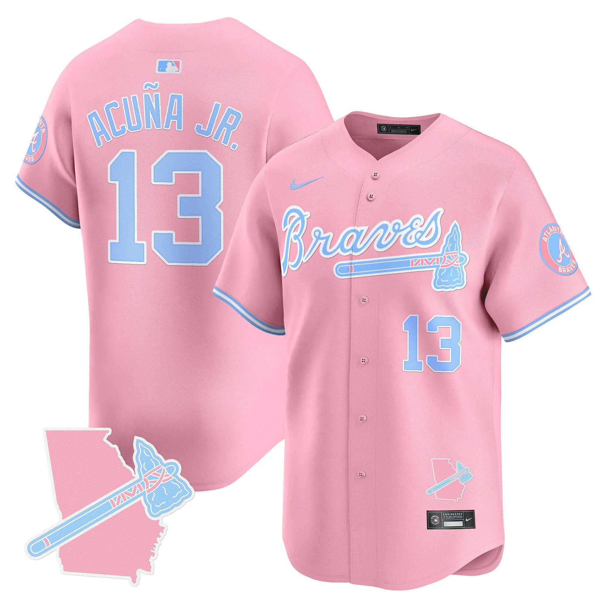 Unisex Atlanta Bubblegum Pink Vapor Premier Limited Jersey
